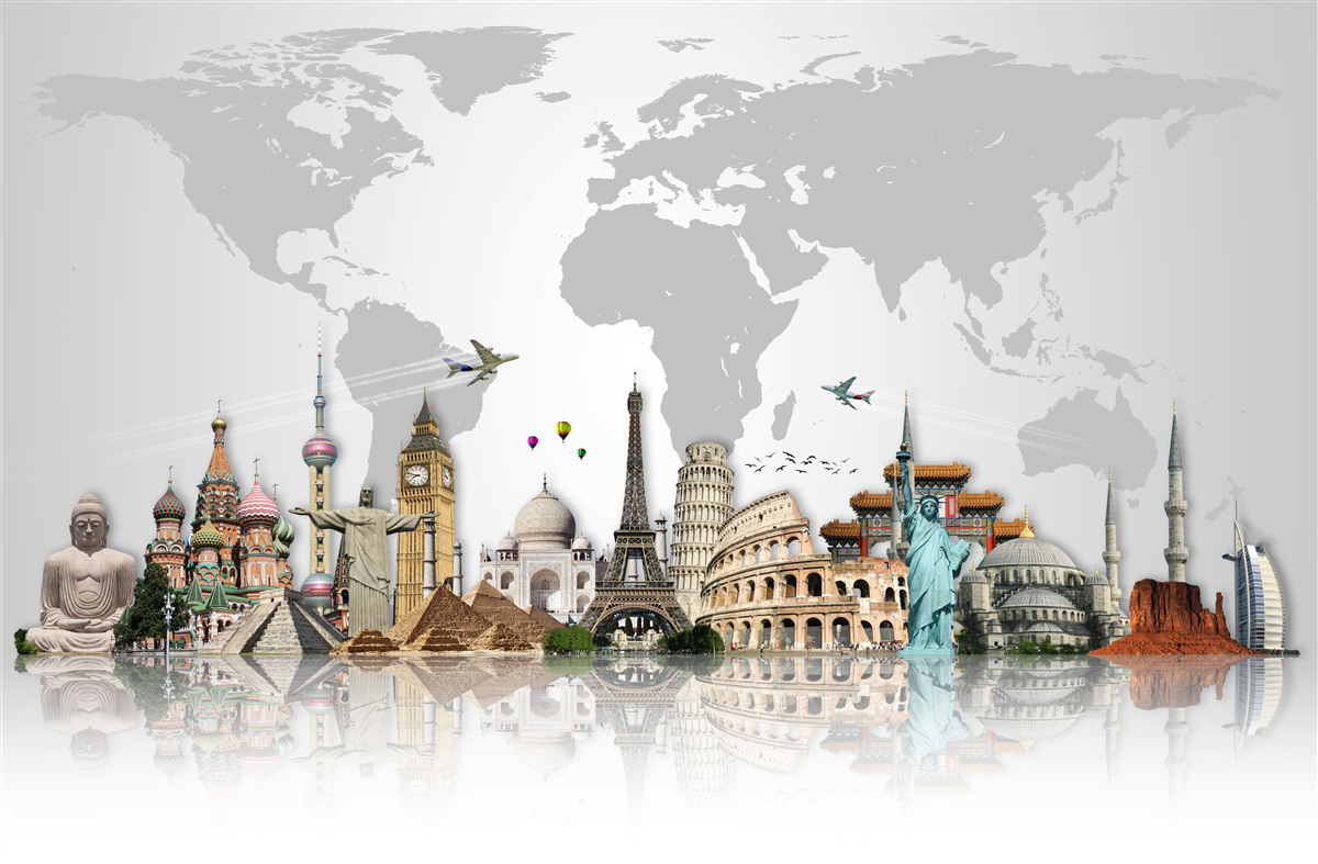 Papier peint structures architecturales populaires du monde
