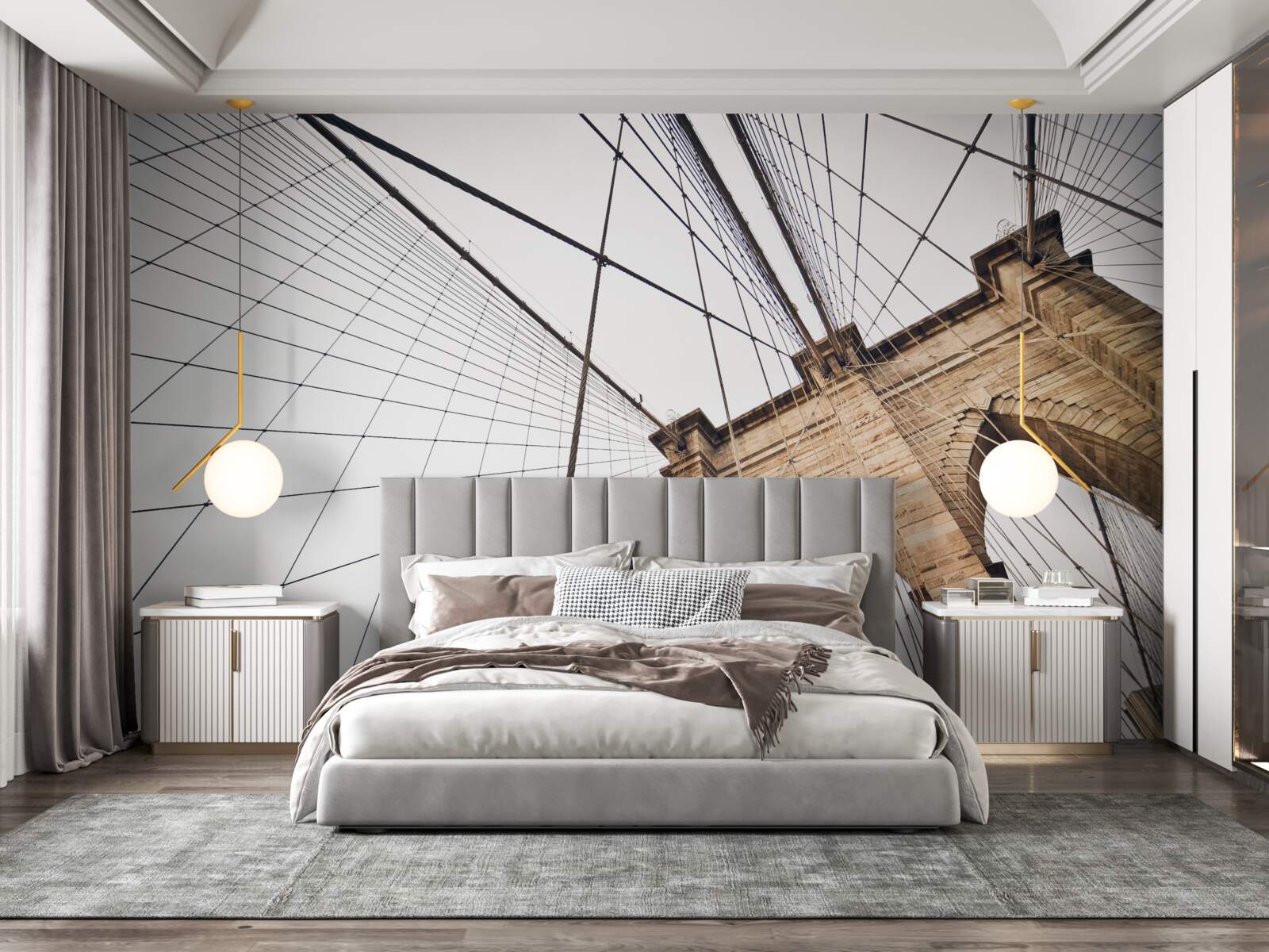 Papier peint le projet de pont de brooklyn