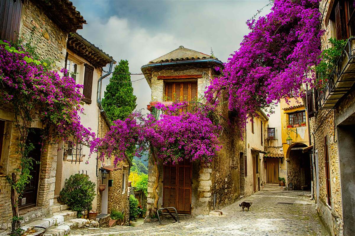 Papier peint une rue de provence qui respire le confort et la chaleur