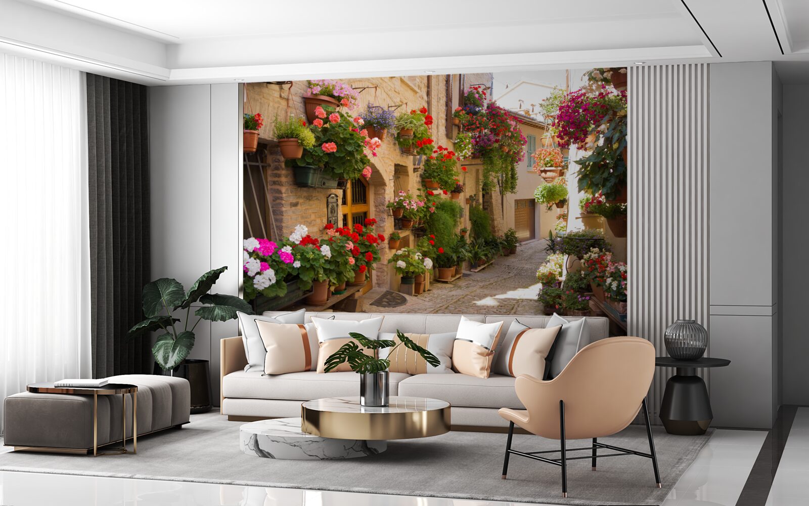 Papier peint avenue parfumée dans le quartier historique