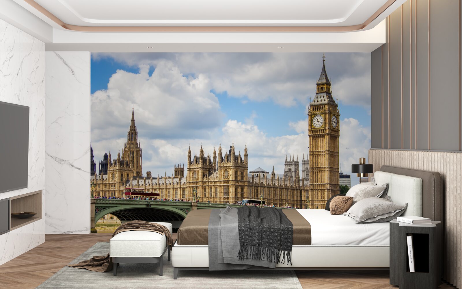 Papier peint panorama de big ben et des bâtiments du parlement