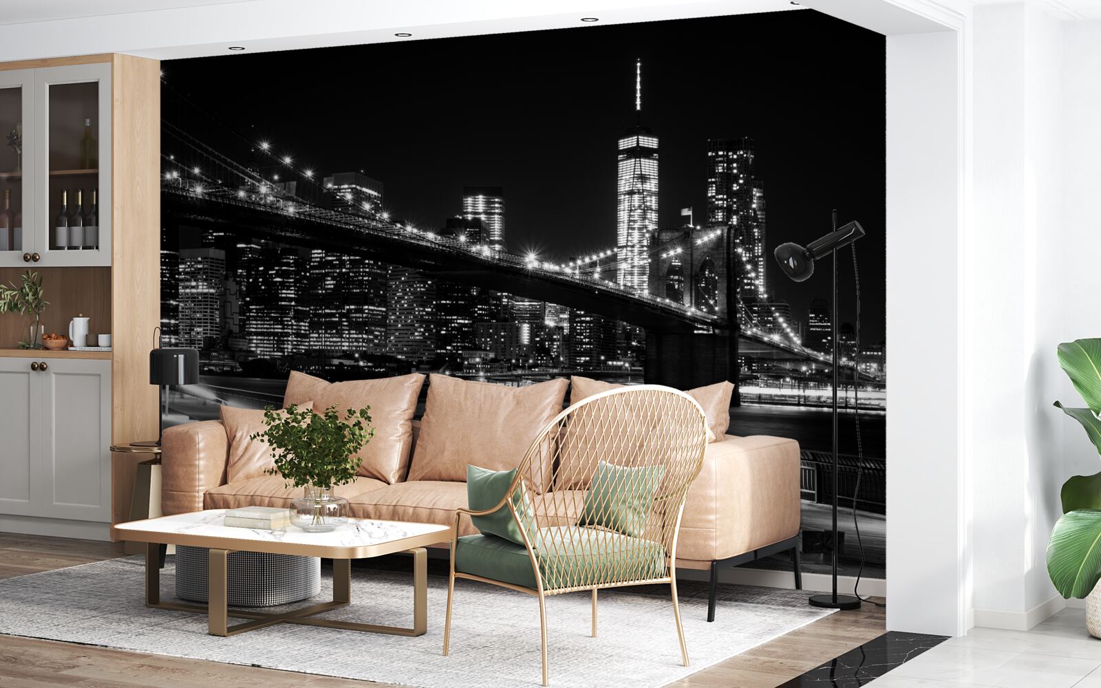 Papier peint le front de mer de new york sans personne