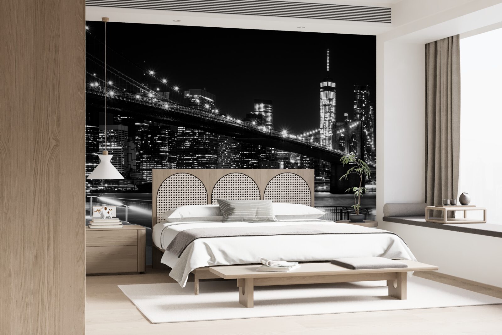 Papier peint le front de mer de new york sans personne