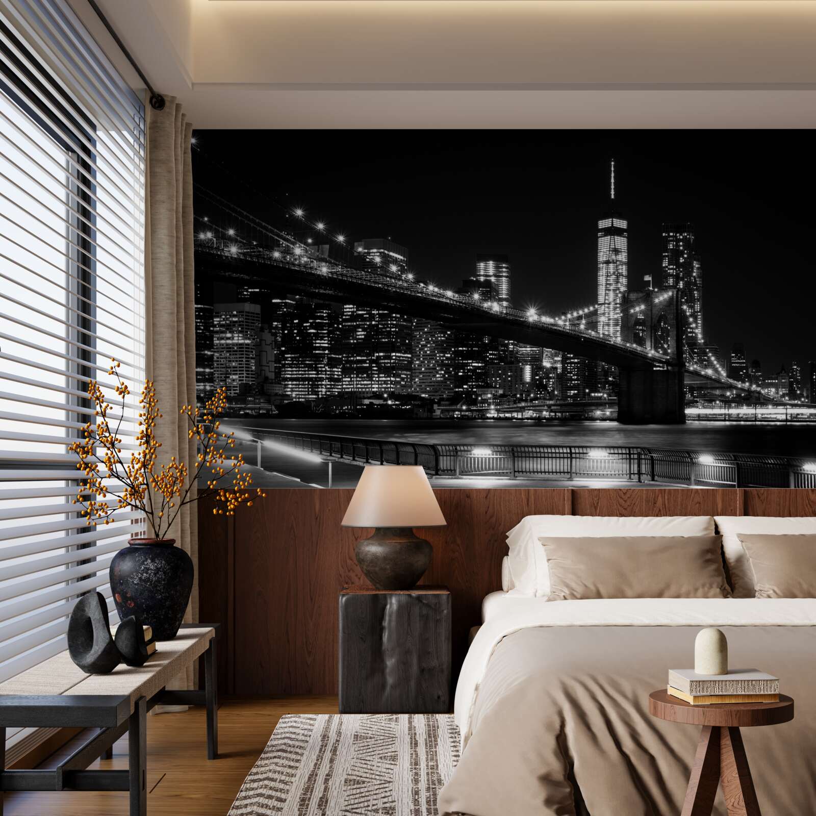 Papier peint le front de mer de new york sans personne