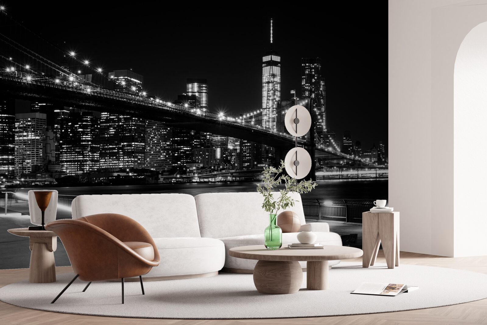Papier peint le front de mer de new york sans personne