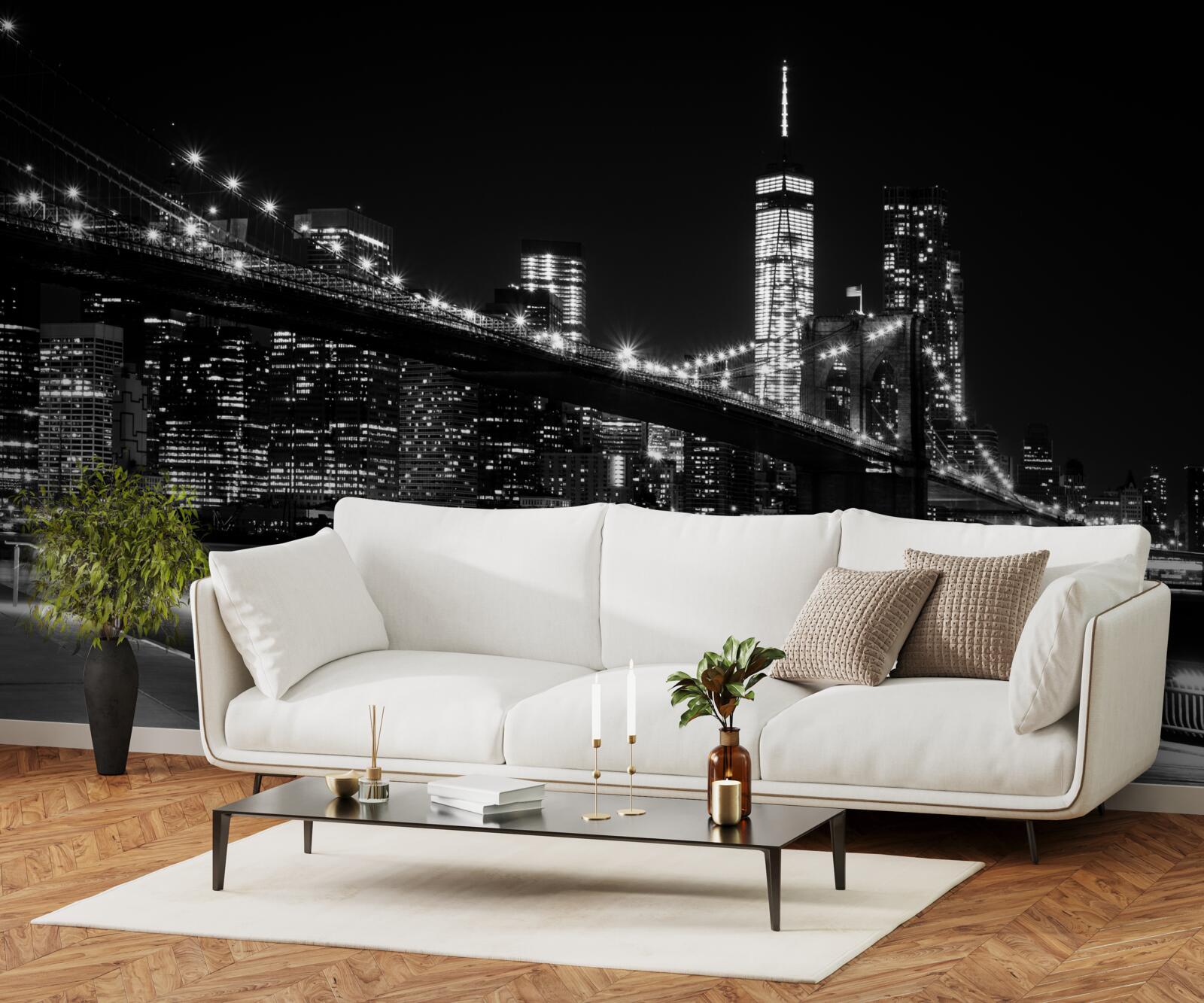 Papier peint le front de mer de new york sans personne