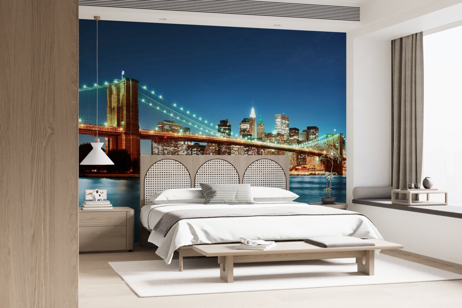 Papier peint new york avec des lumières brillantes