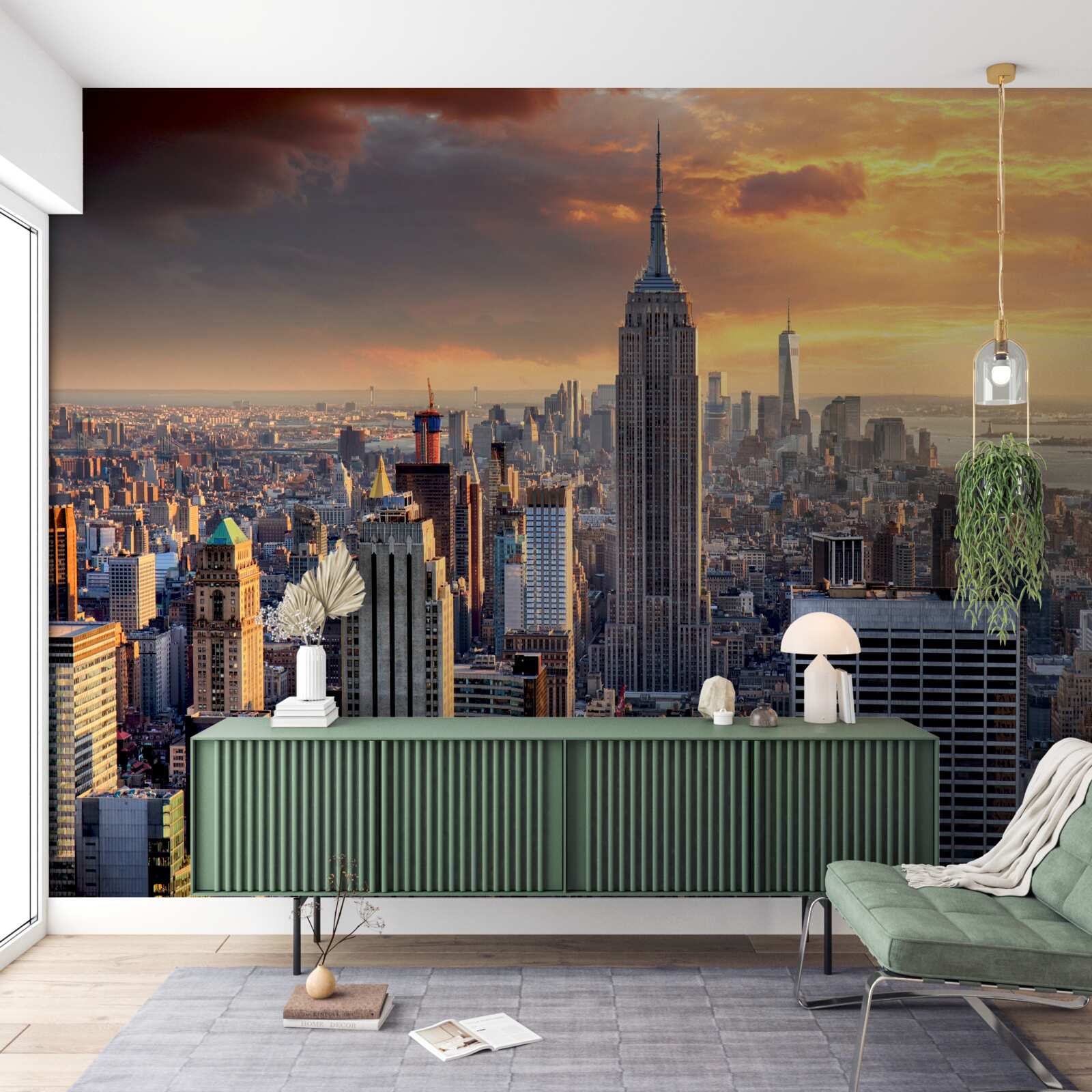 Papier peint le soleil se couche sur new york