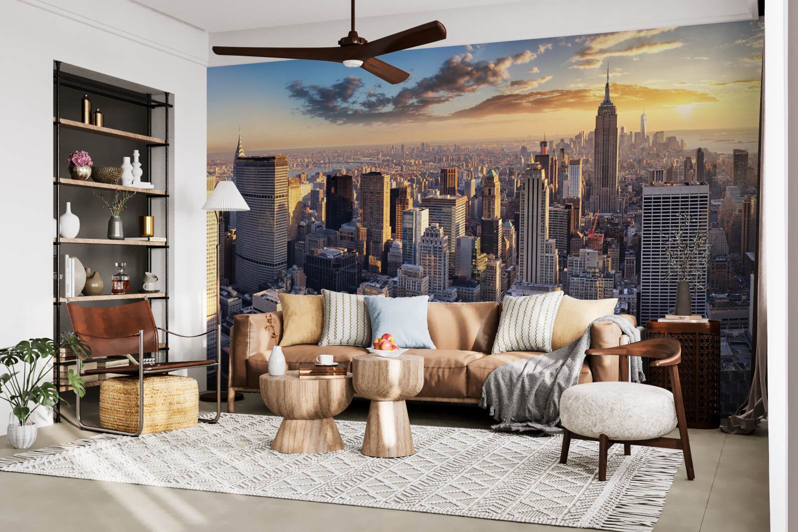 Papier peint le coucher de soleil illumine new york