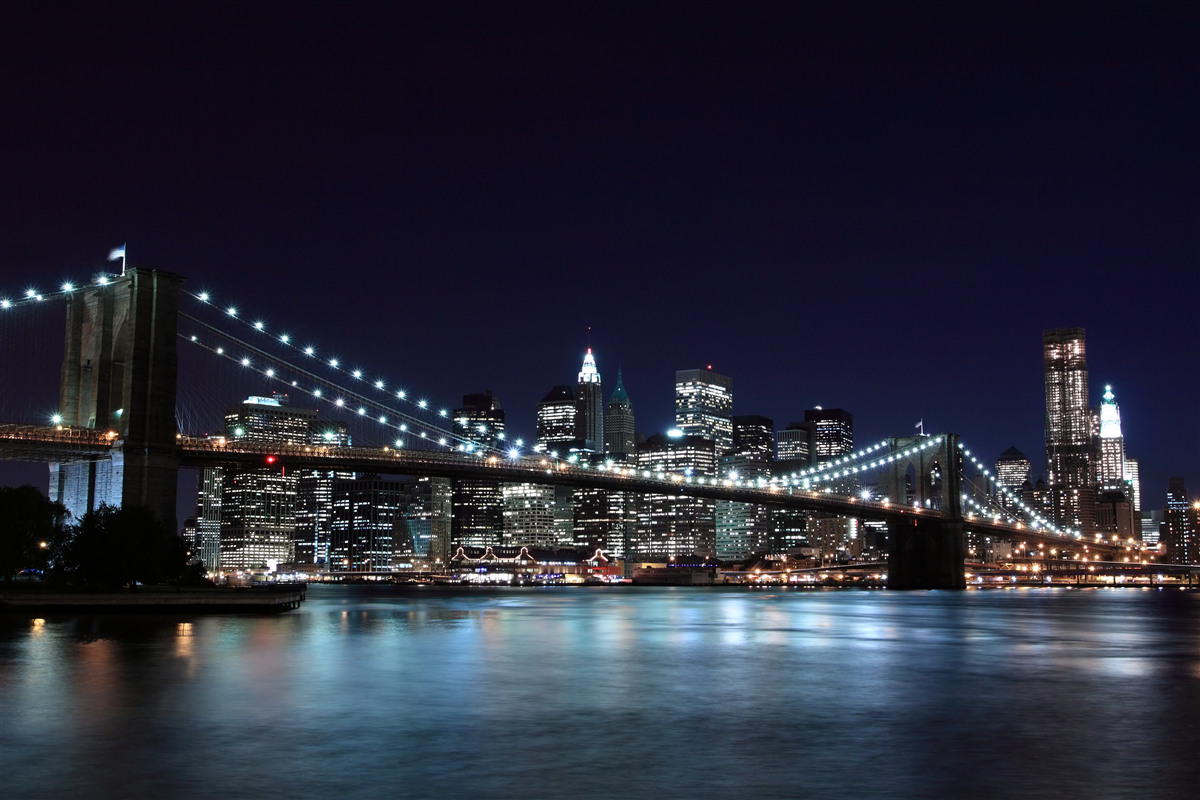 Papier peint Lumières du pont de Brooklyn