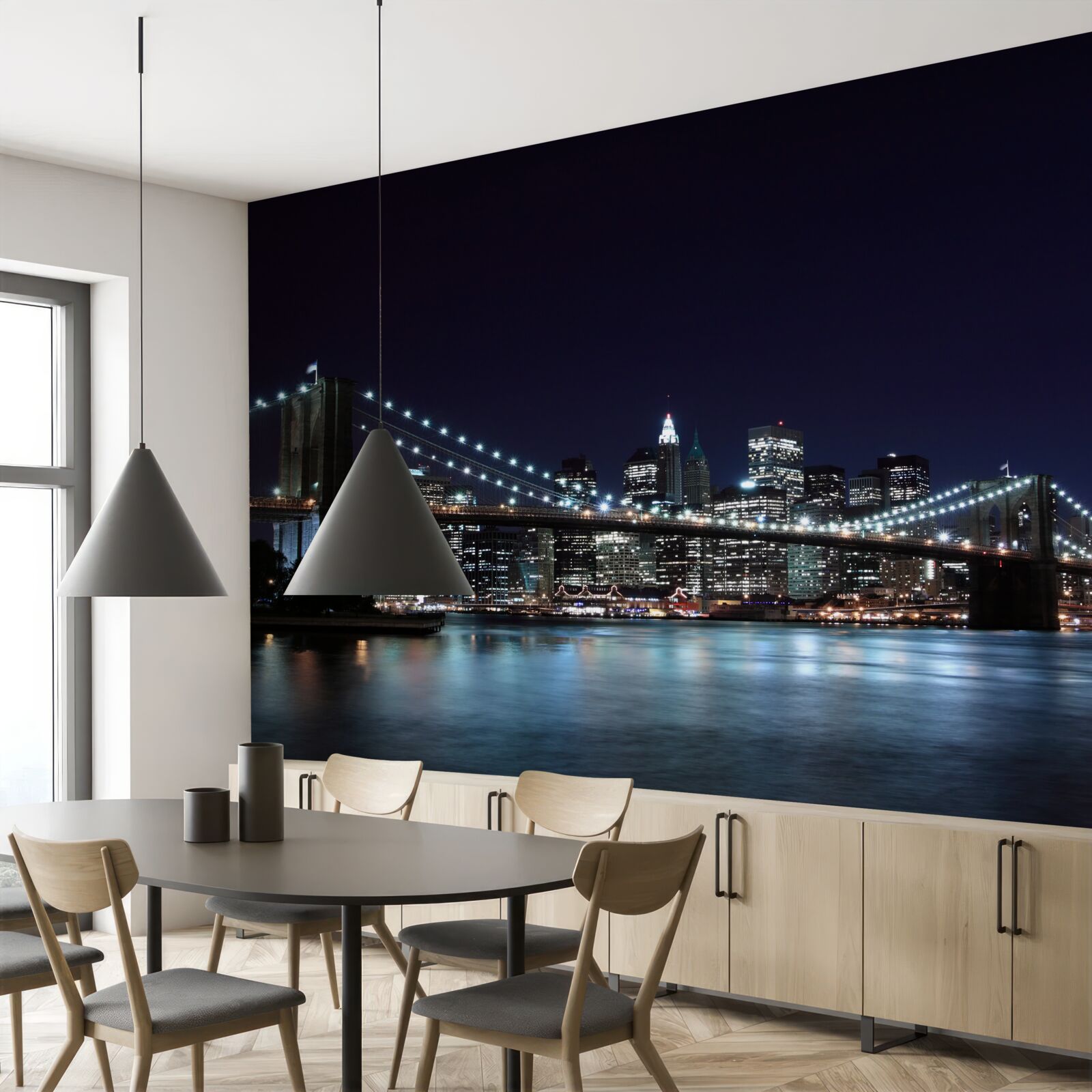 Papier peint Lumières du pont de Brooklyn