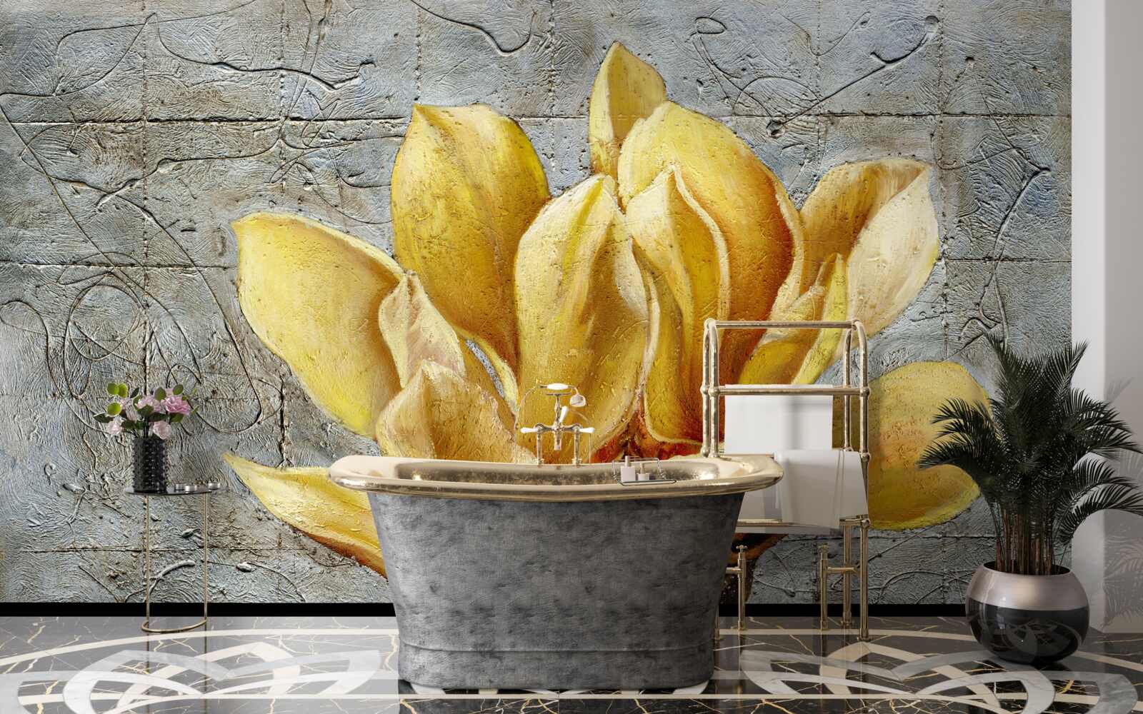 Papier peint fleur jaune intéressante