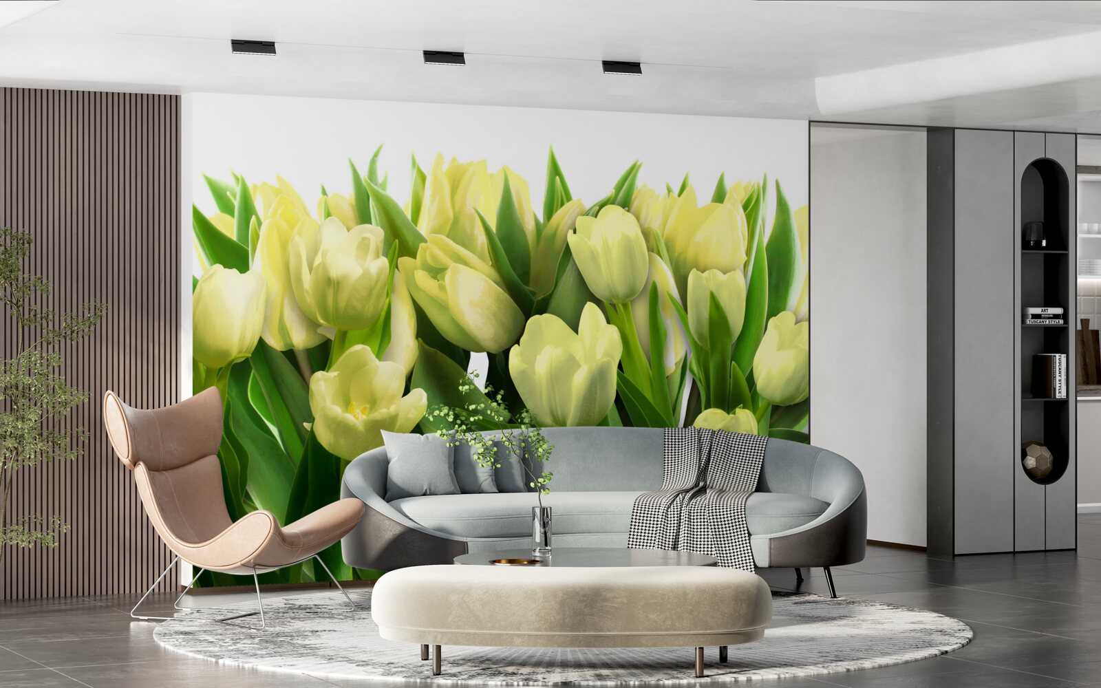 Papier peint les tulipes sont d'un jaune éclatant