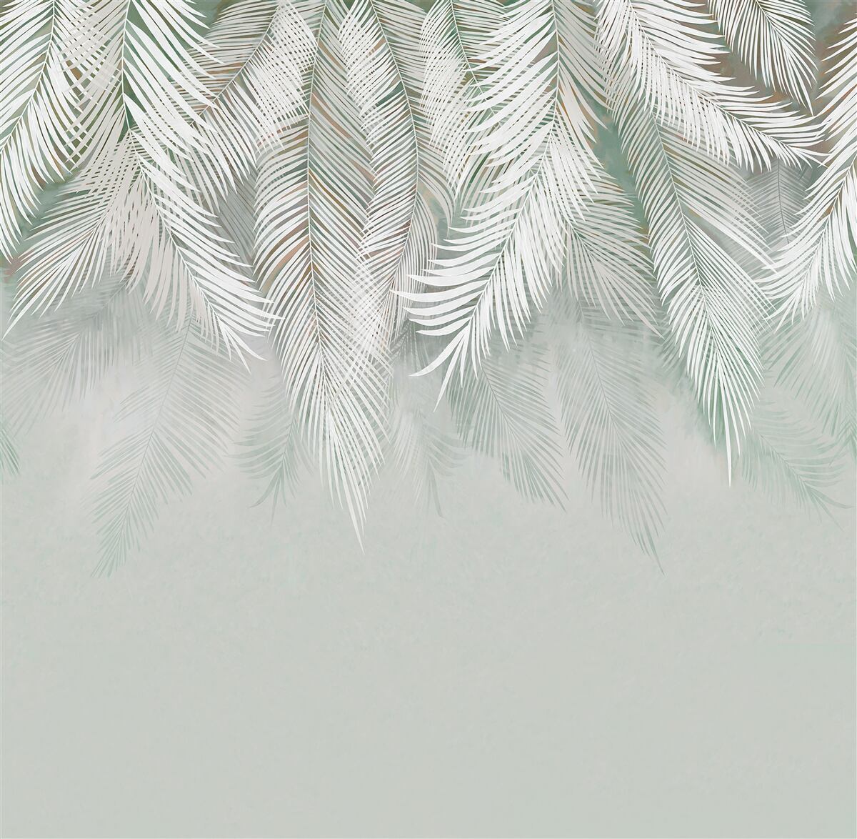 Papier peint feuilles pennées orientées vers le bas