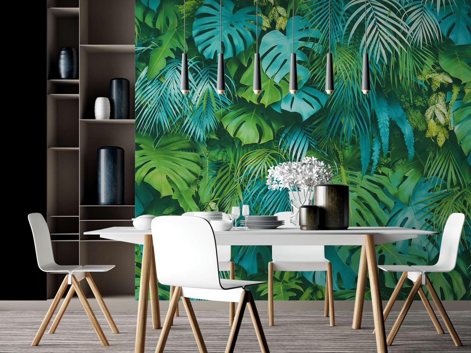 Papier peint un délicieux kaléidoscope de feuillages verts tropicaux
