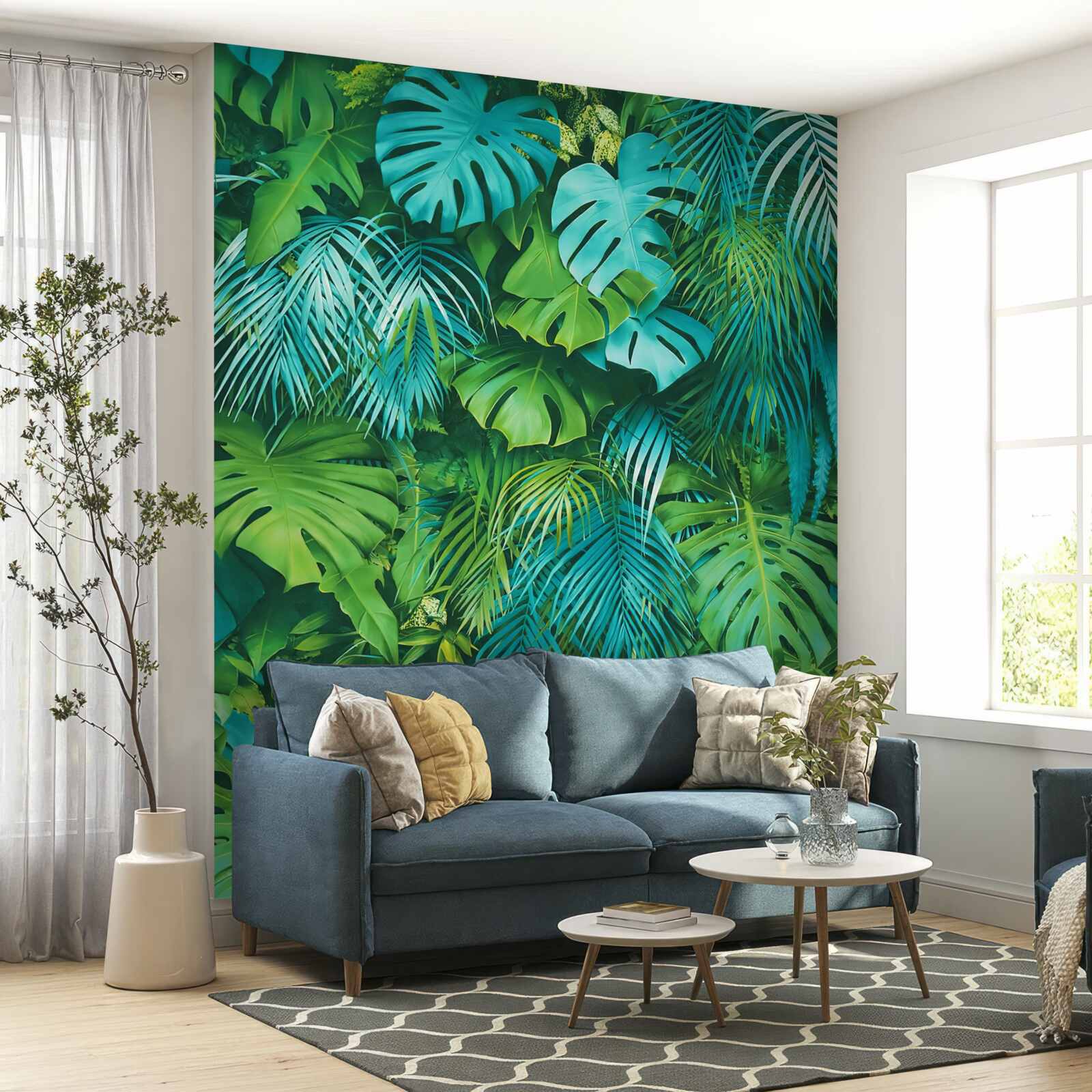 Papier peint un délicieux kaléidoscope de feuillages verts tropicaux