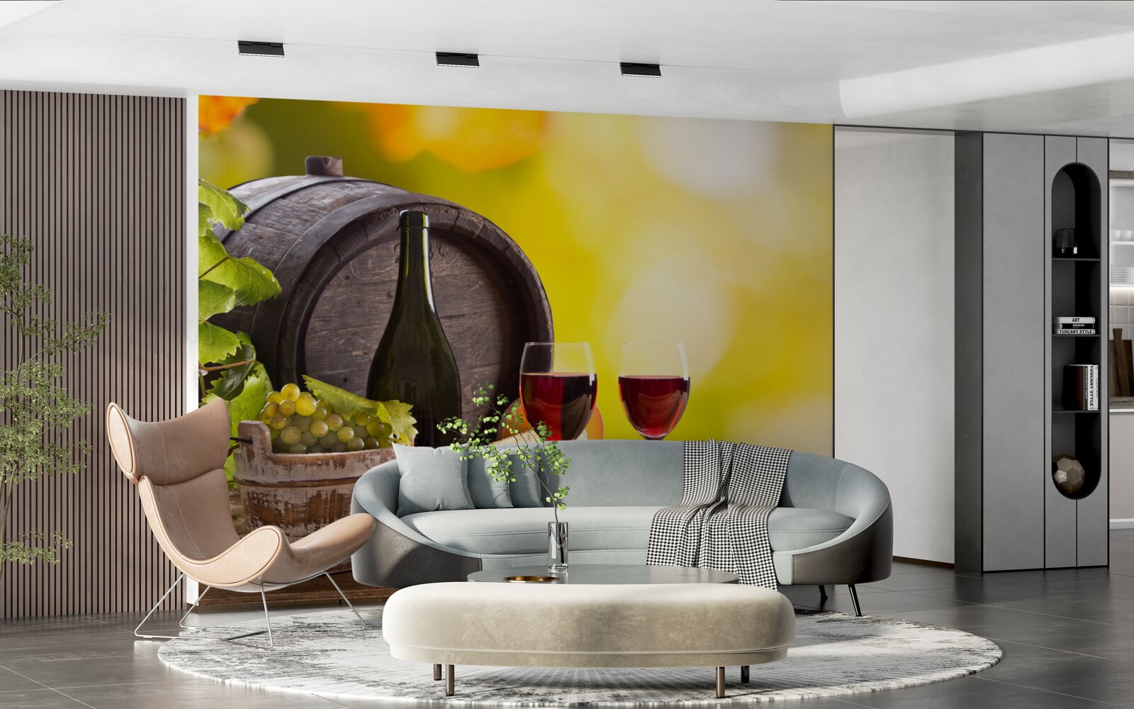 Papier peint tonneau de vin