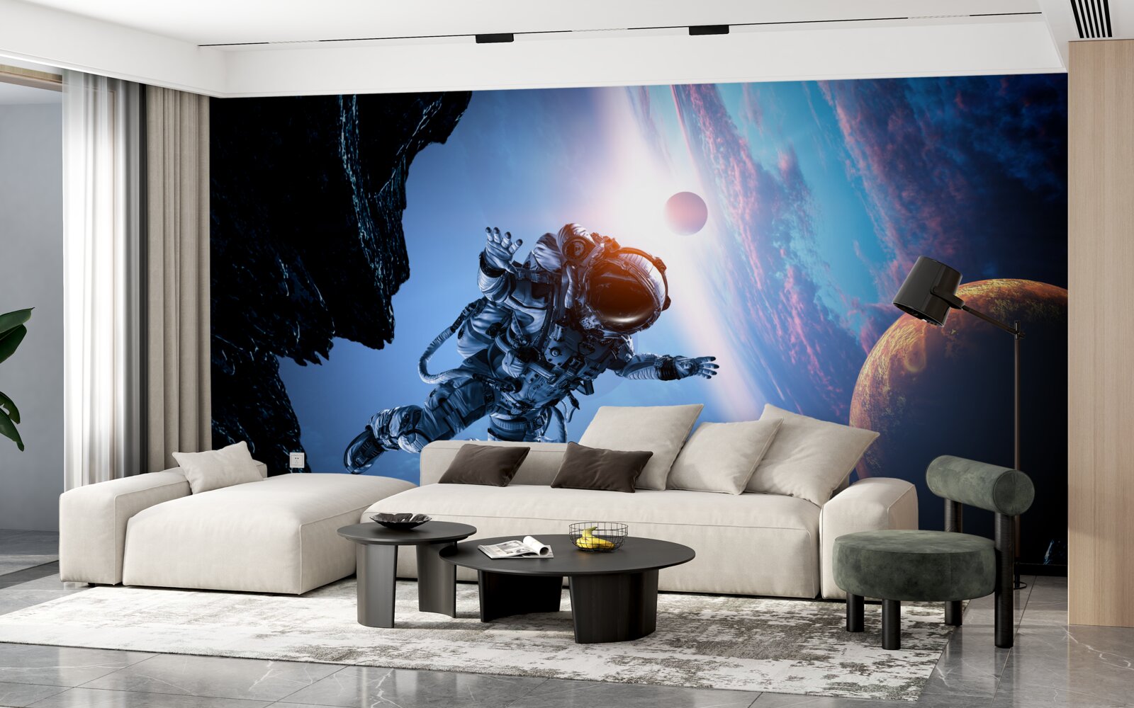 Papier peint astronaute dans l'univers