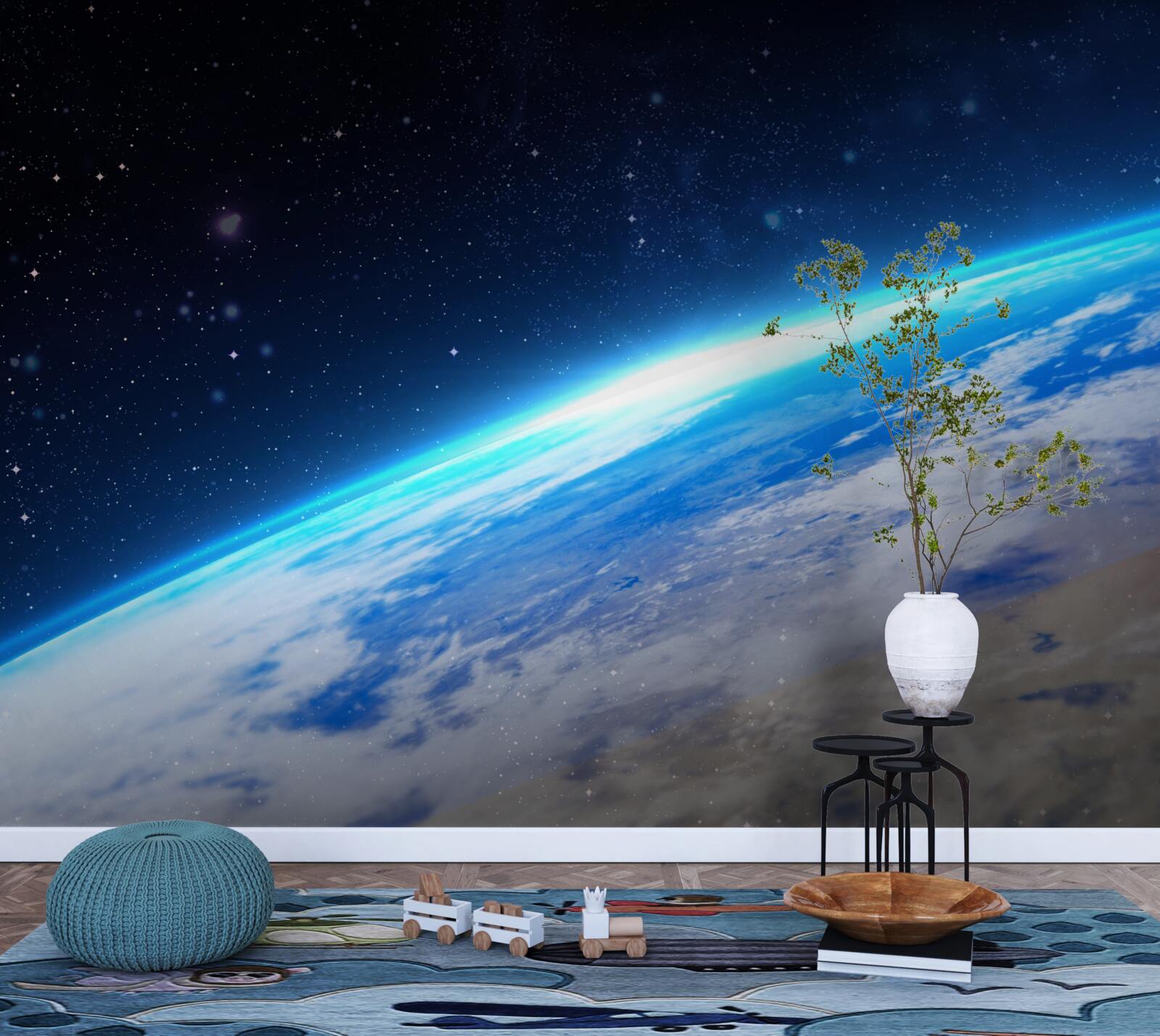 Papier peint la surface de la terre vue de l'espace