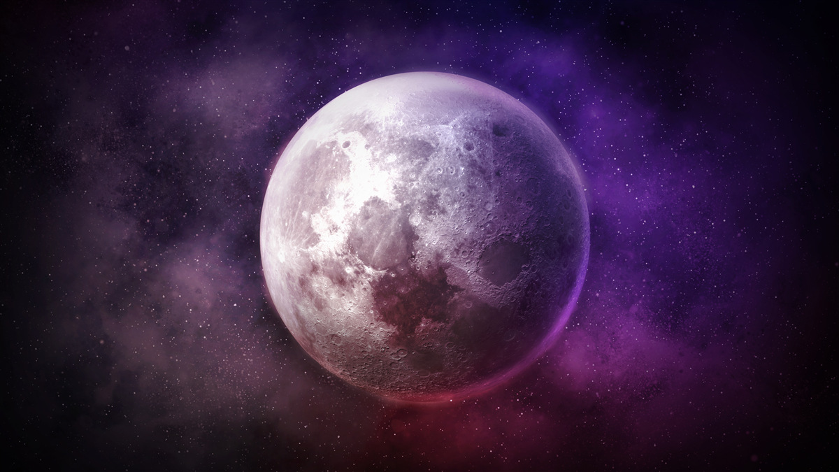 Papier peint nuances violettes de la lune