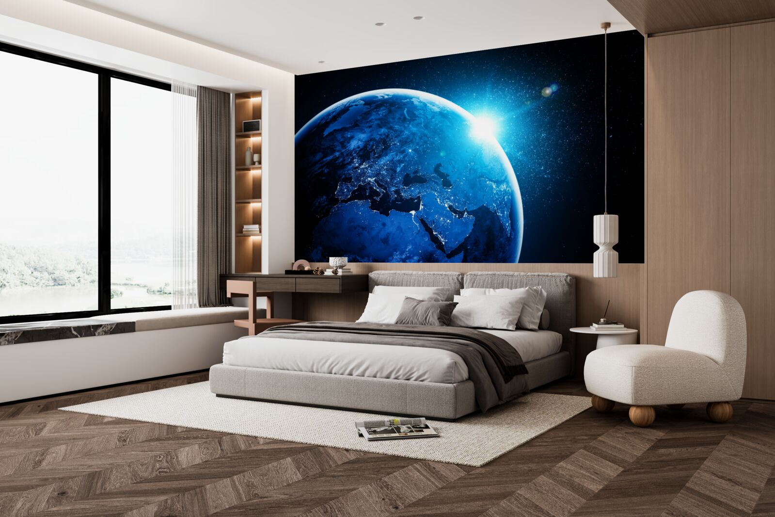Papier peint une aube froide a enveloppé la terre