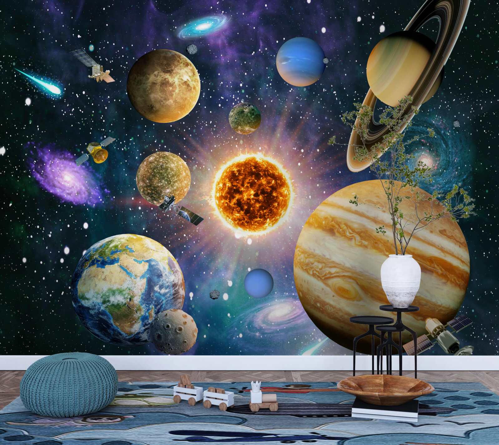 Papier peint les formes et les nuances des planètes sont diverses