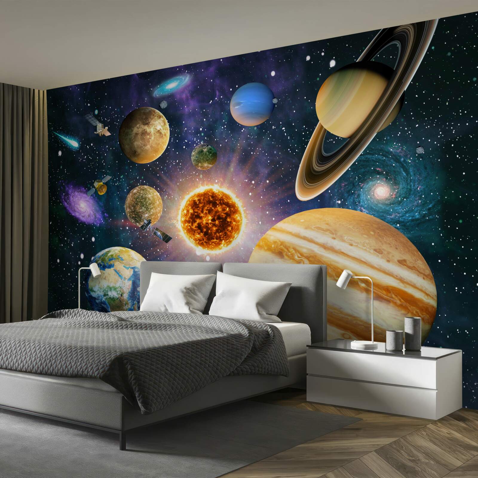 Papier peint les formes et les nuances des planètes sont diverses