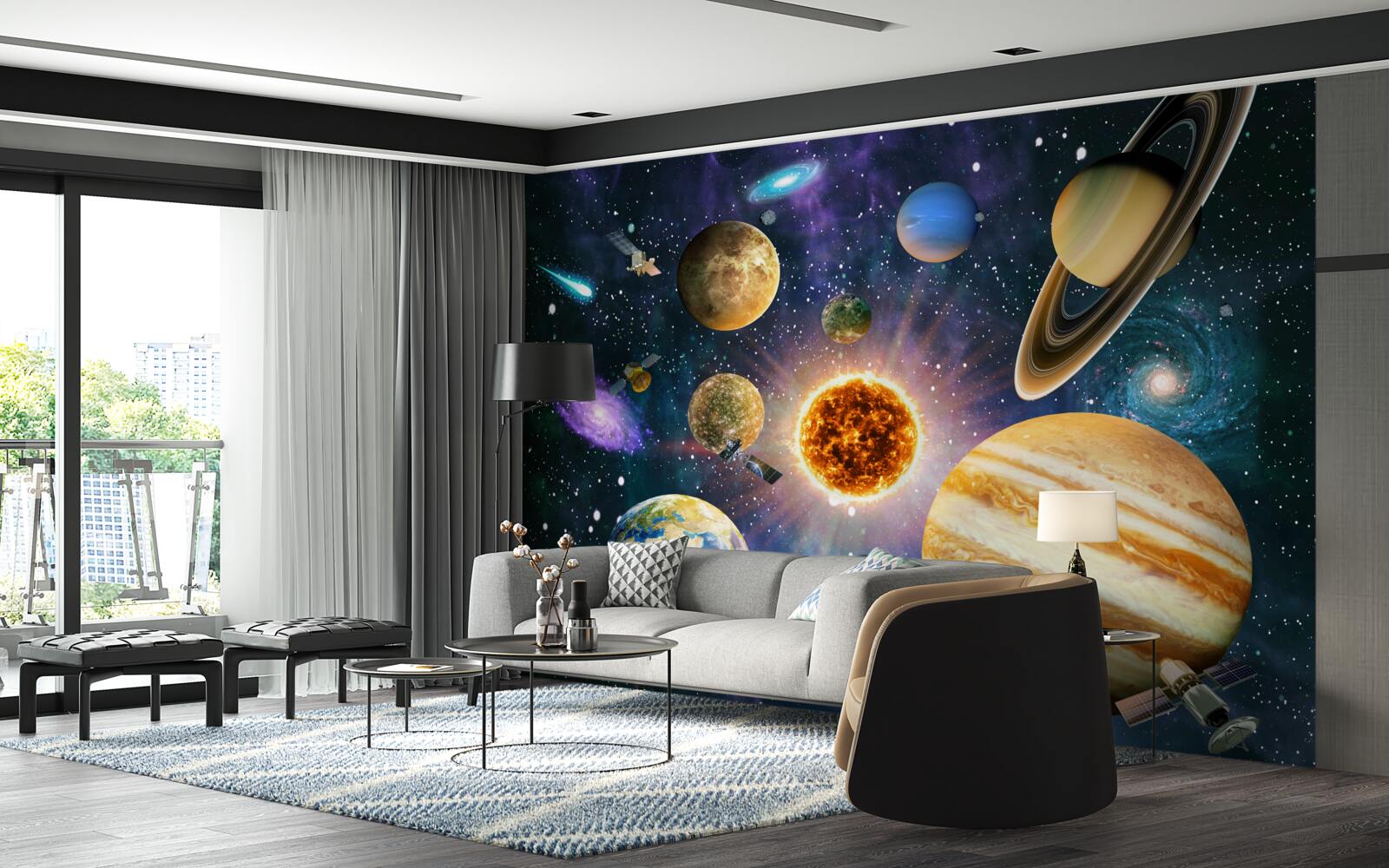 Papier peint les formes et les nuances des planètes sont diverses