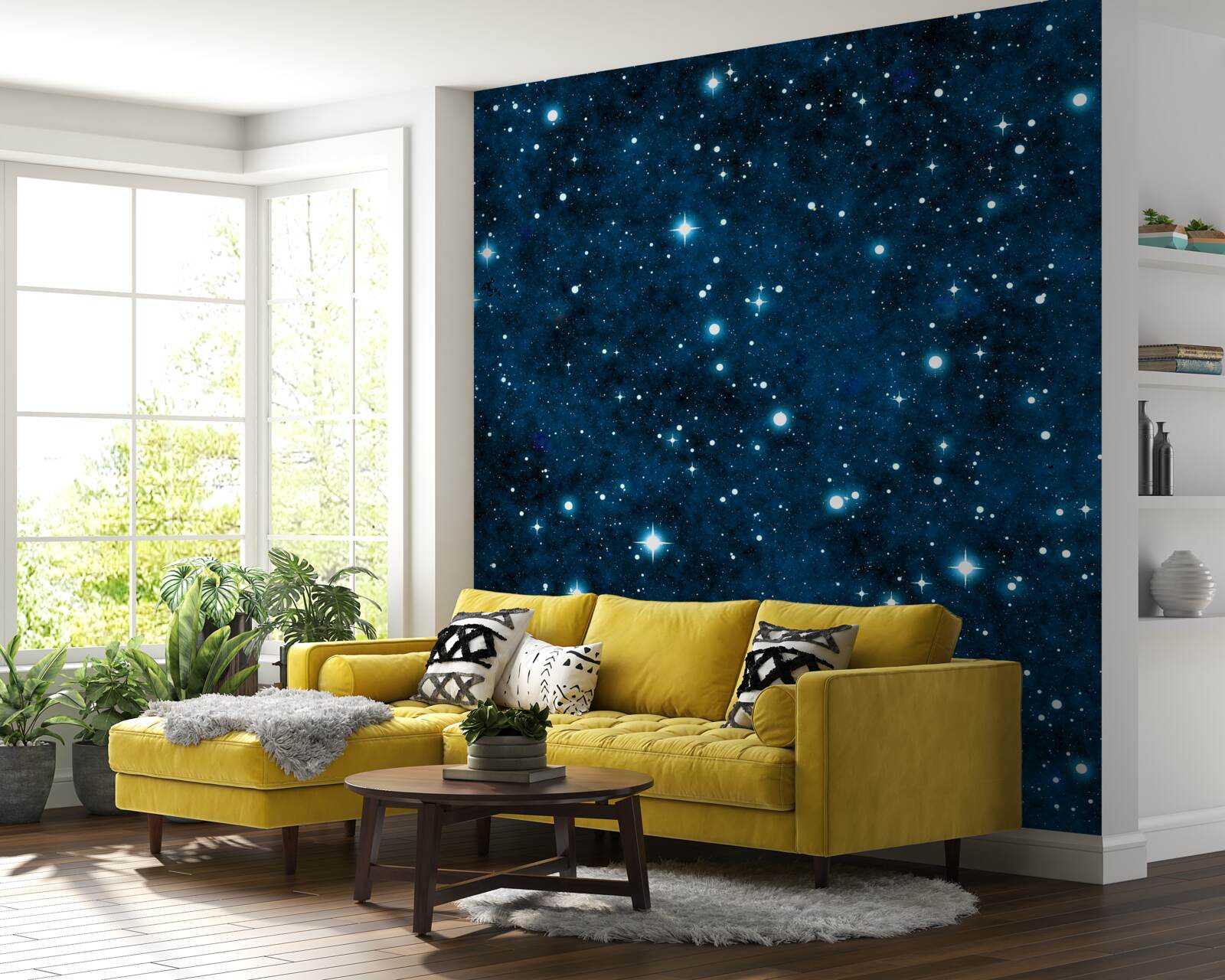 Papier peint les étoiles dans le ciel, grandes et petites