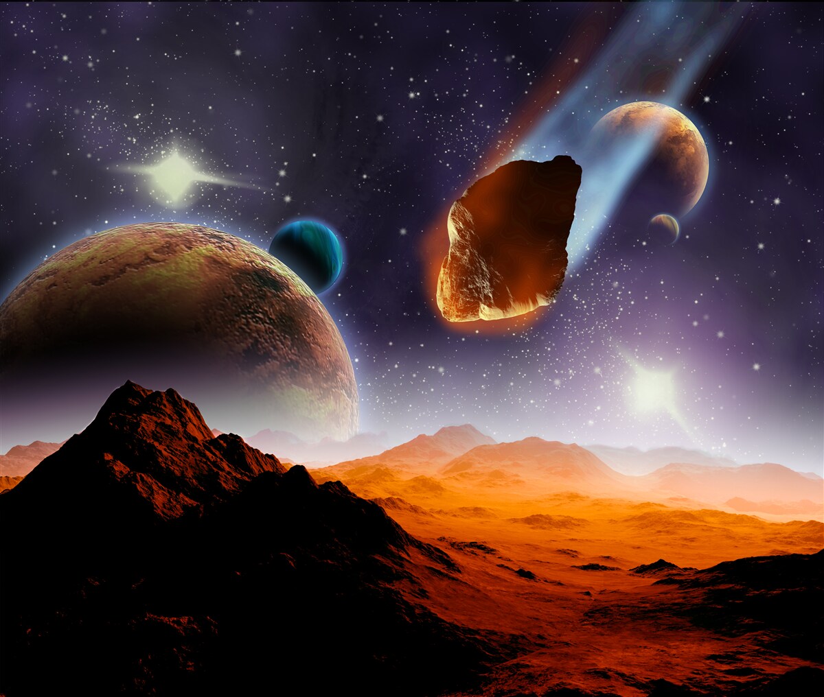 Papier peint mars sous le ciel