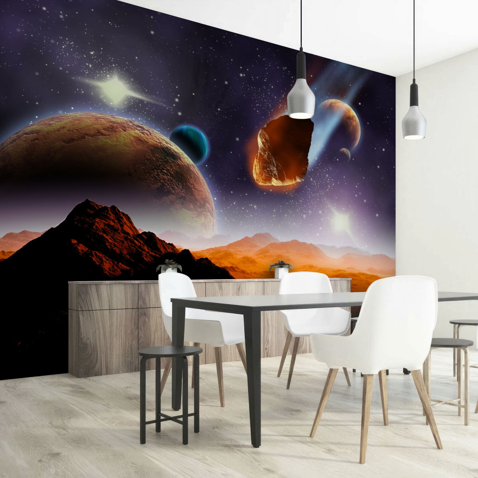 Papier peint mars sous le ciel
