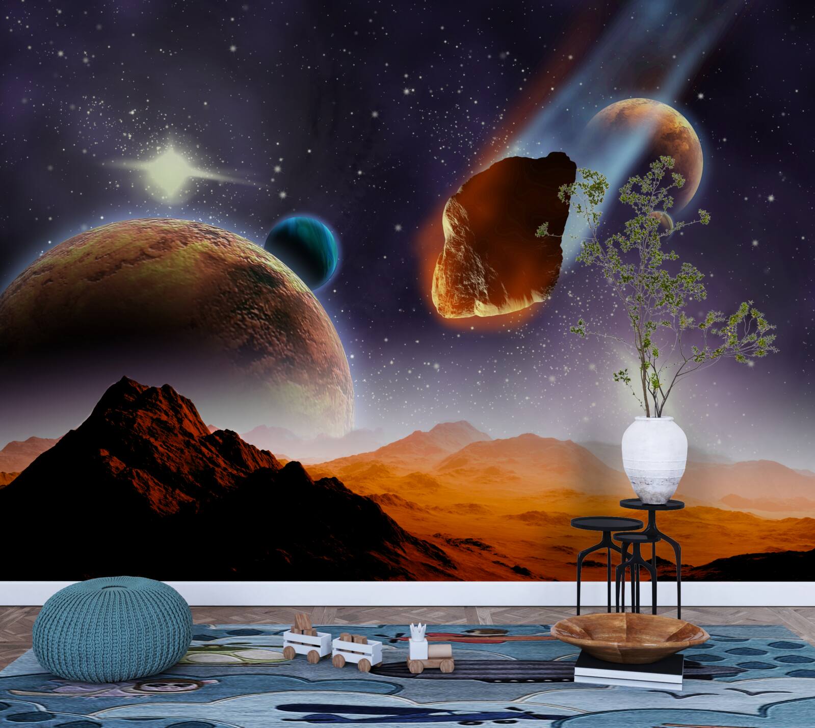 Papier peint mars sous le ciel