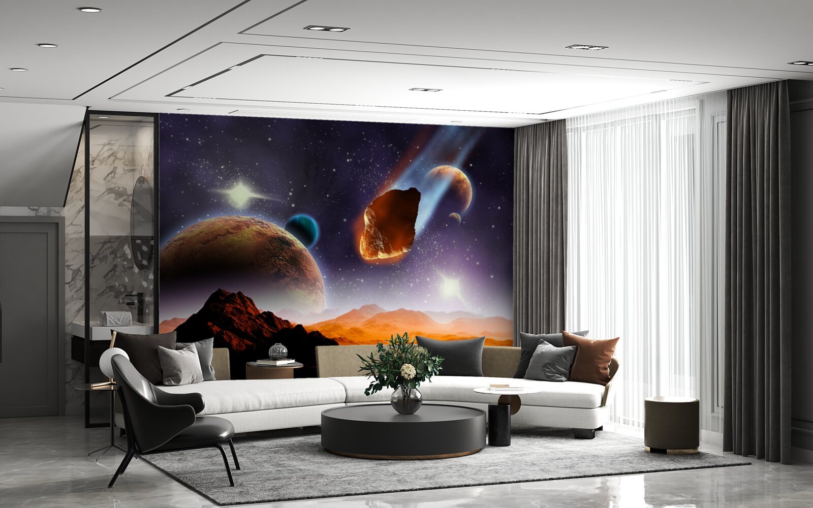 Papier peint mars sous le ciel