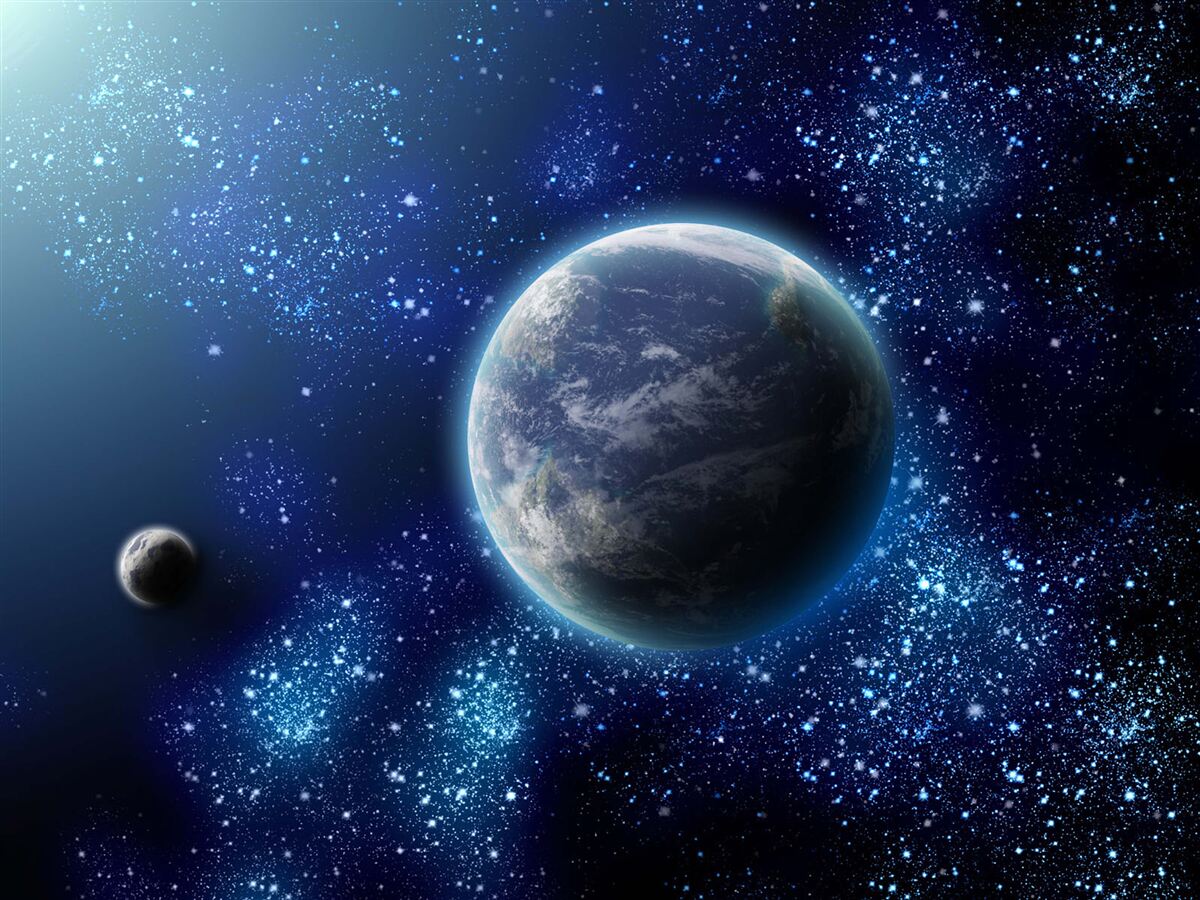 Papier peint l'espace comme toile de fond de la planète