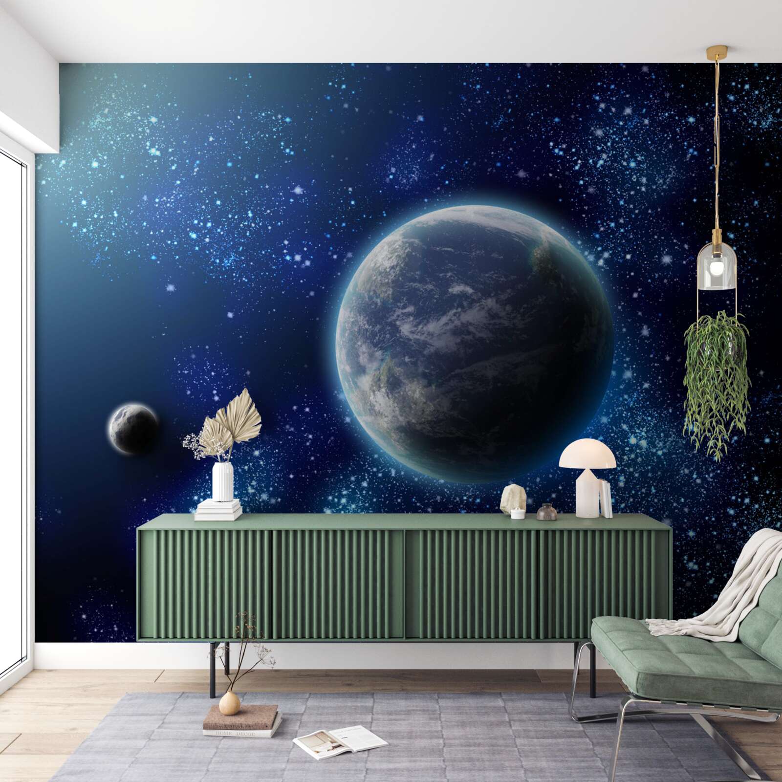 Papier peint l'espace comme toile de fond de la planète