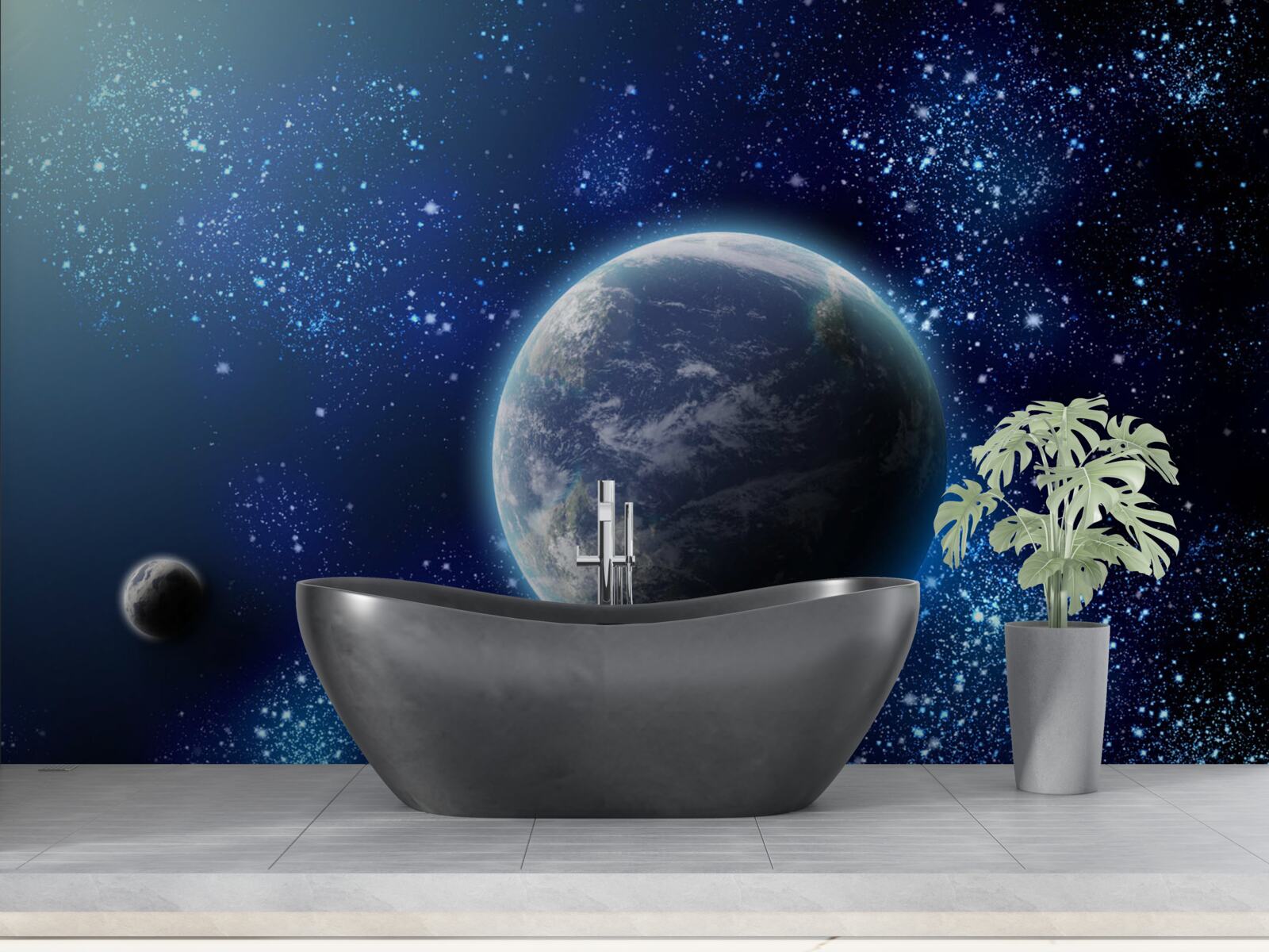 Papier peint l'espace comme toile de fond de la planète