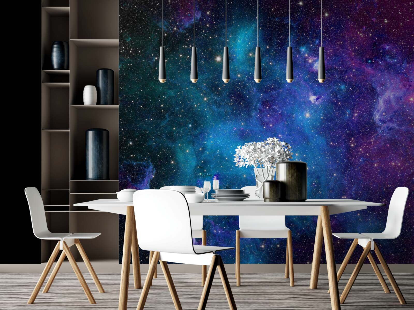 Papier peint les étoiles dans le panorama céleste