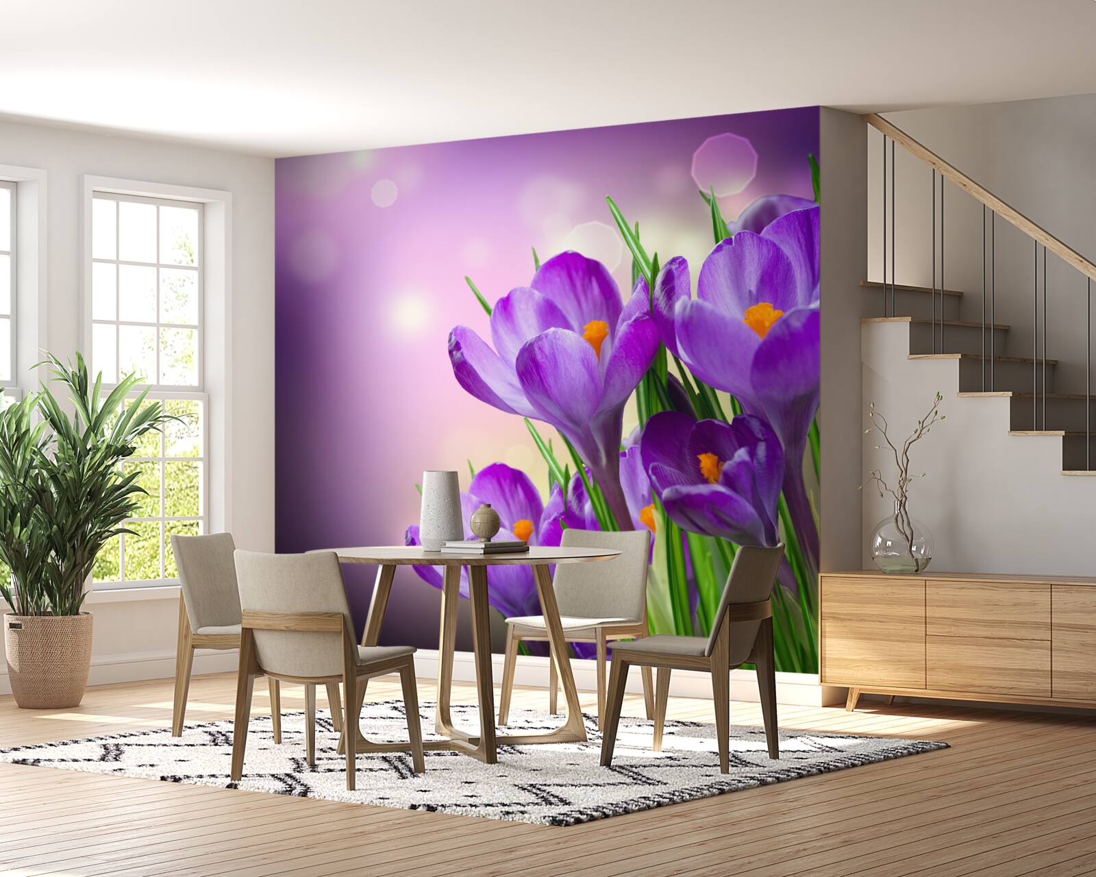 Papier peint des crocus violets attrayants
