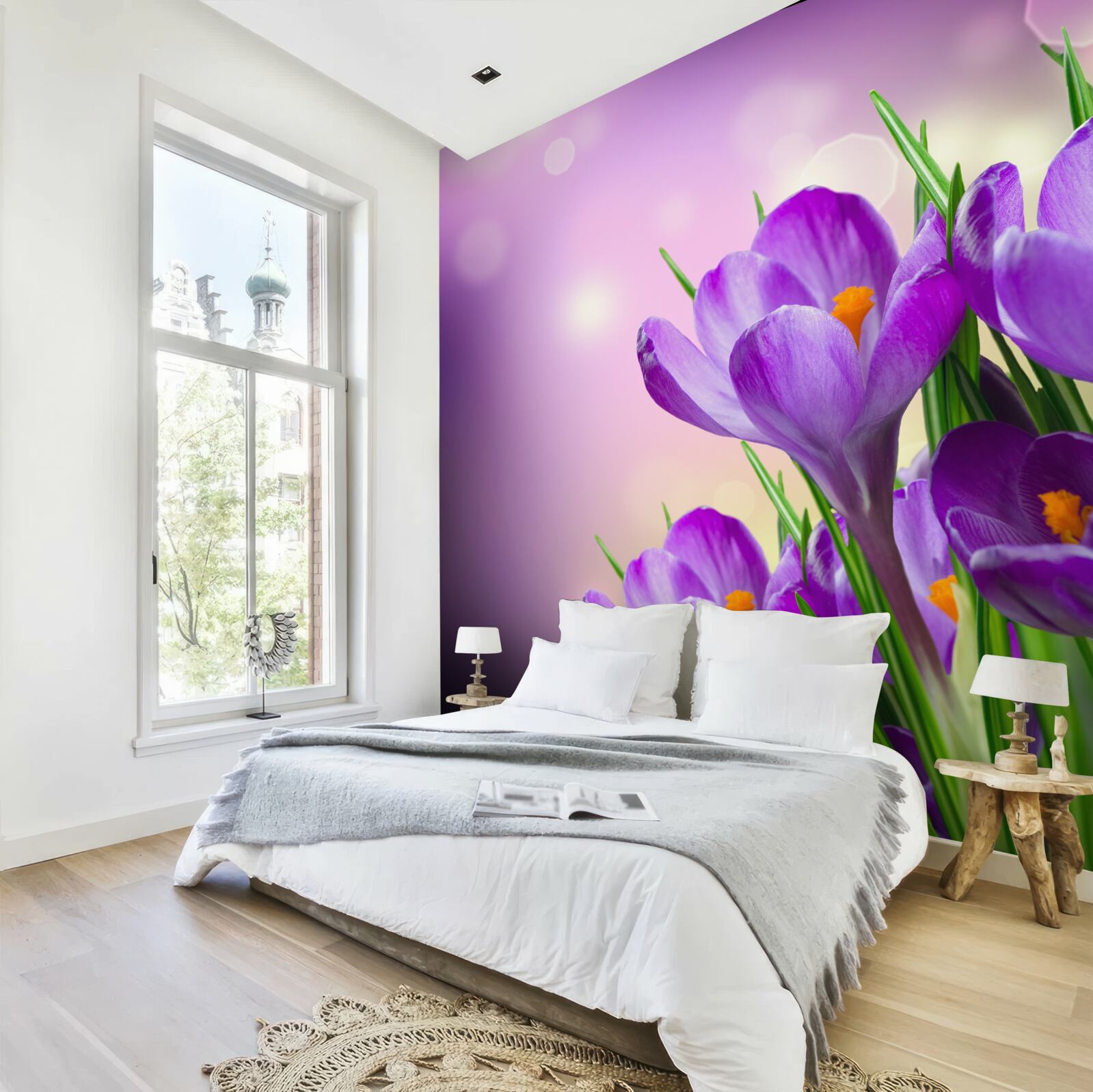 Papier peint des crocus violets attrayants