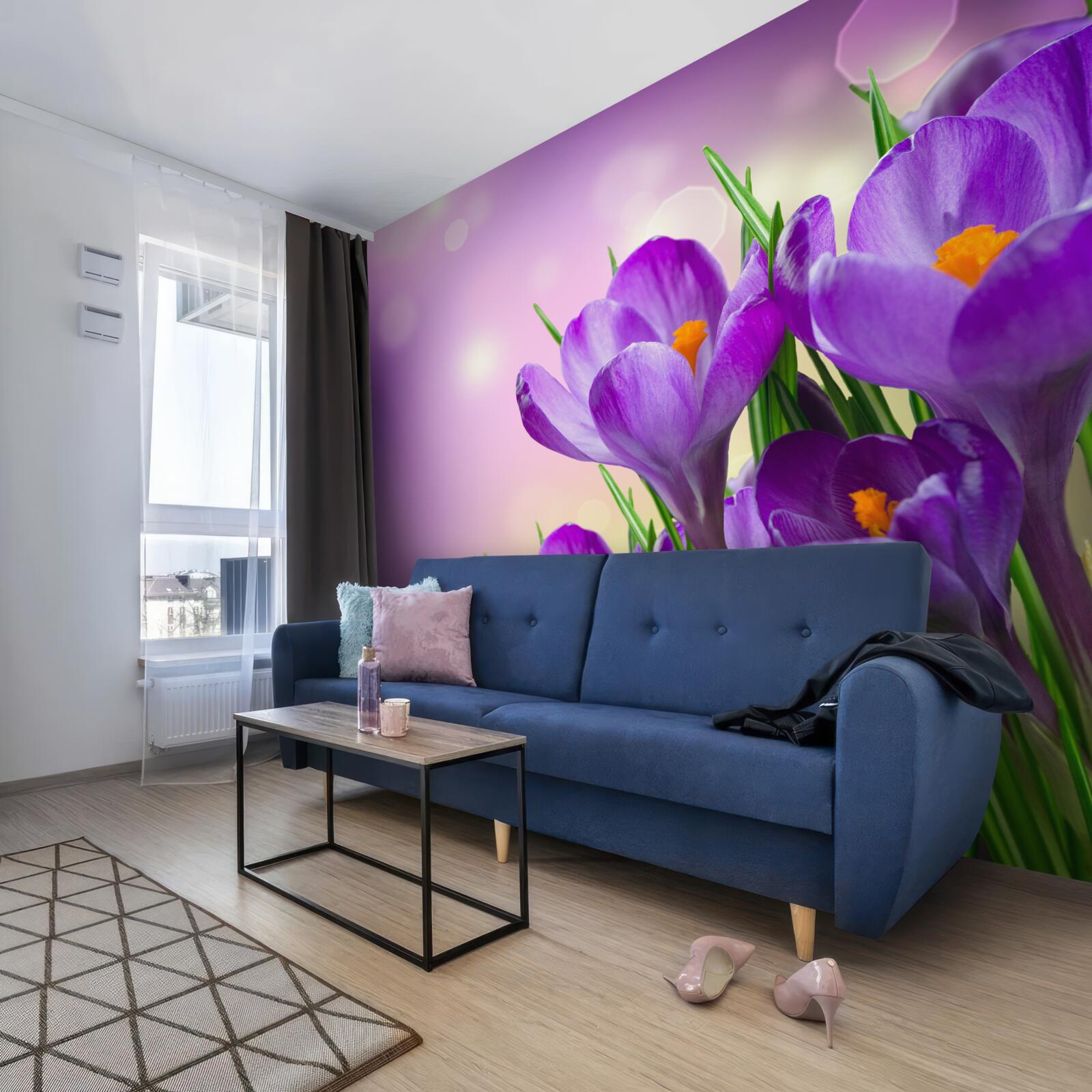 Papier peint des crocus violets attrayants