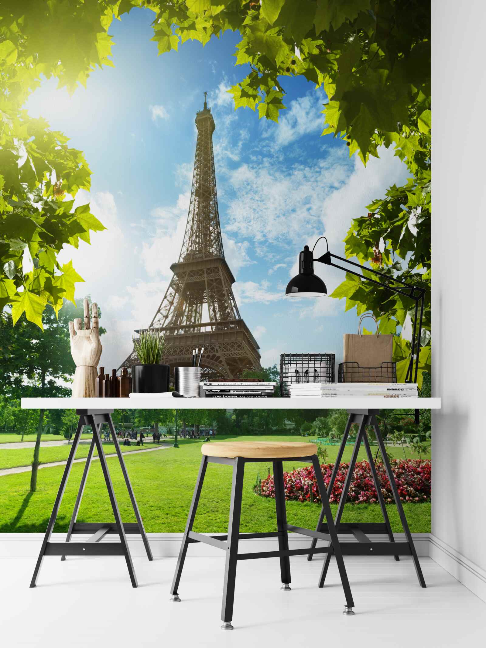 Papier peint panorama époustouflant de la tour eiffel