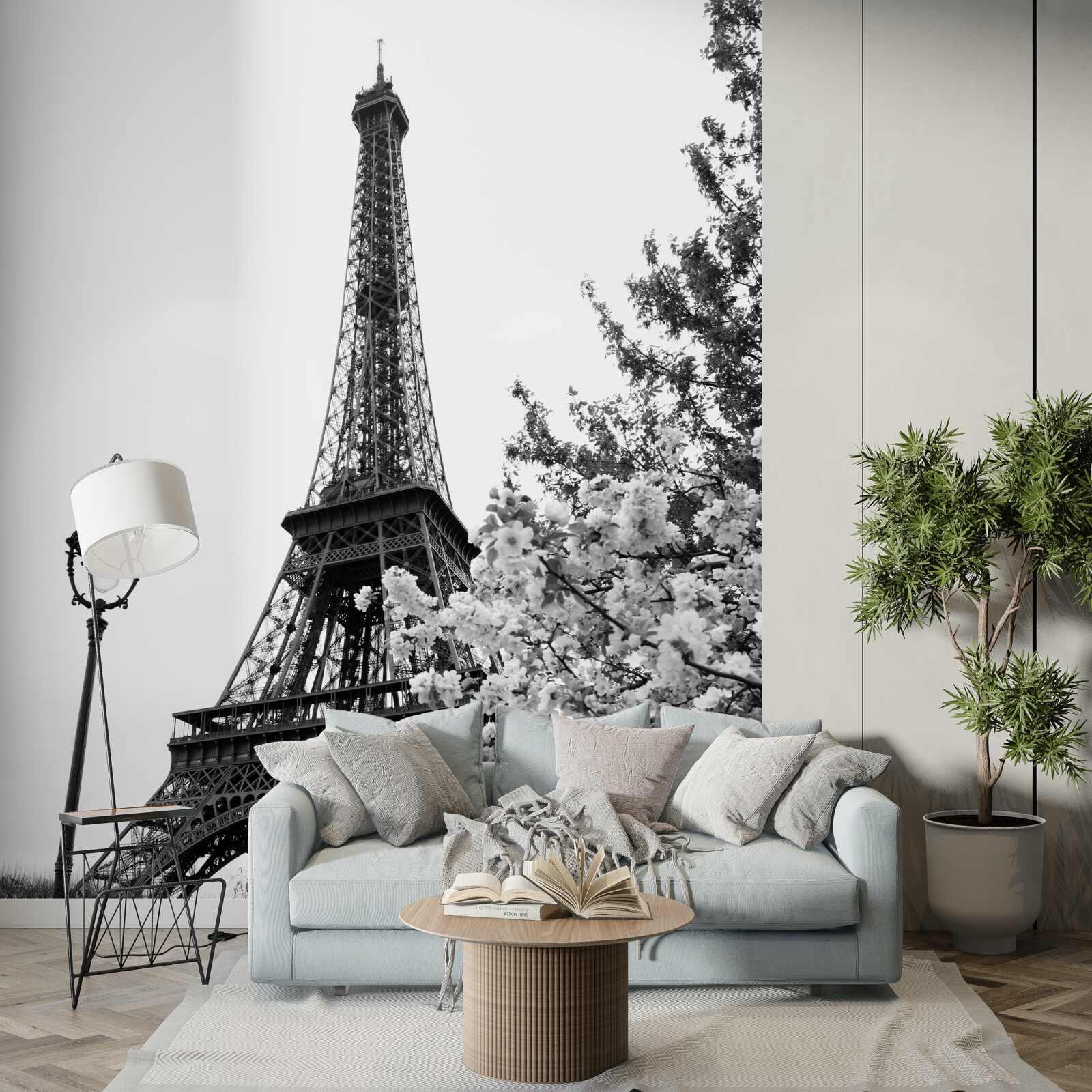 Papier peint tour eiffel au printemps