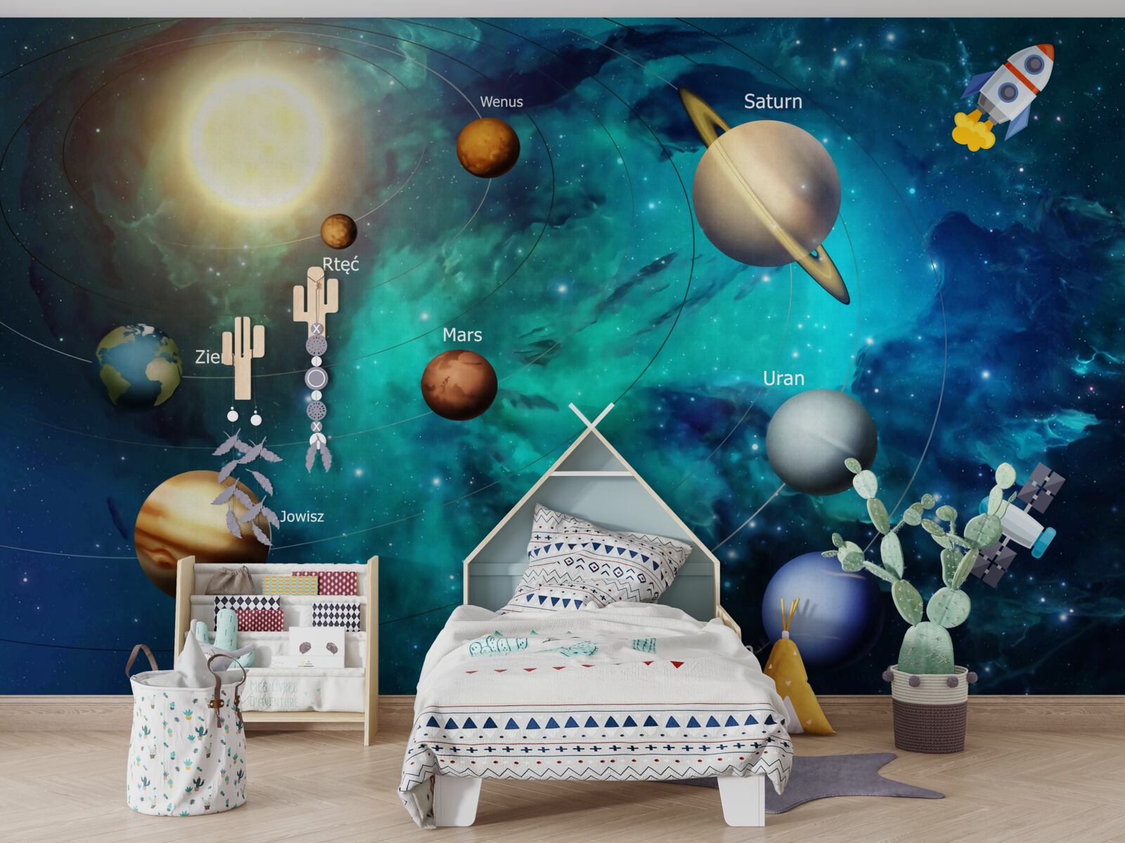 Papier peint ensemble de planètes dans l'univers