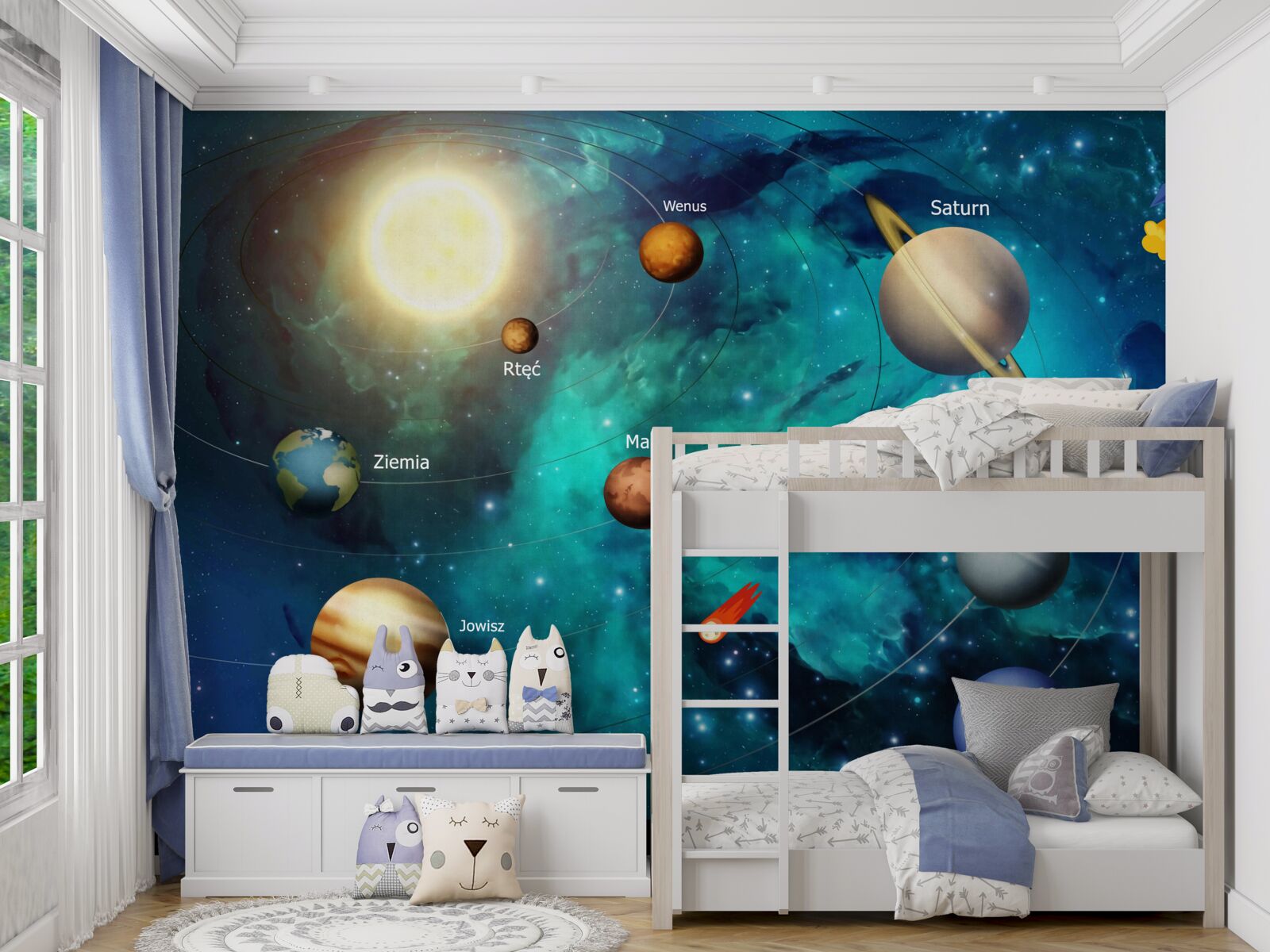 Papier peint ensemble de planètes dans l'univers