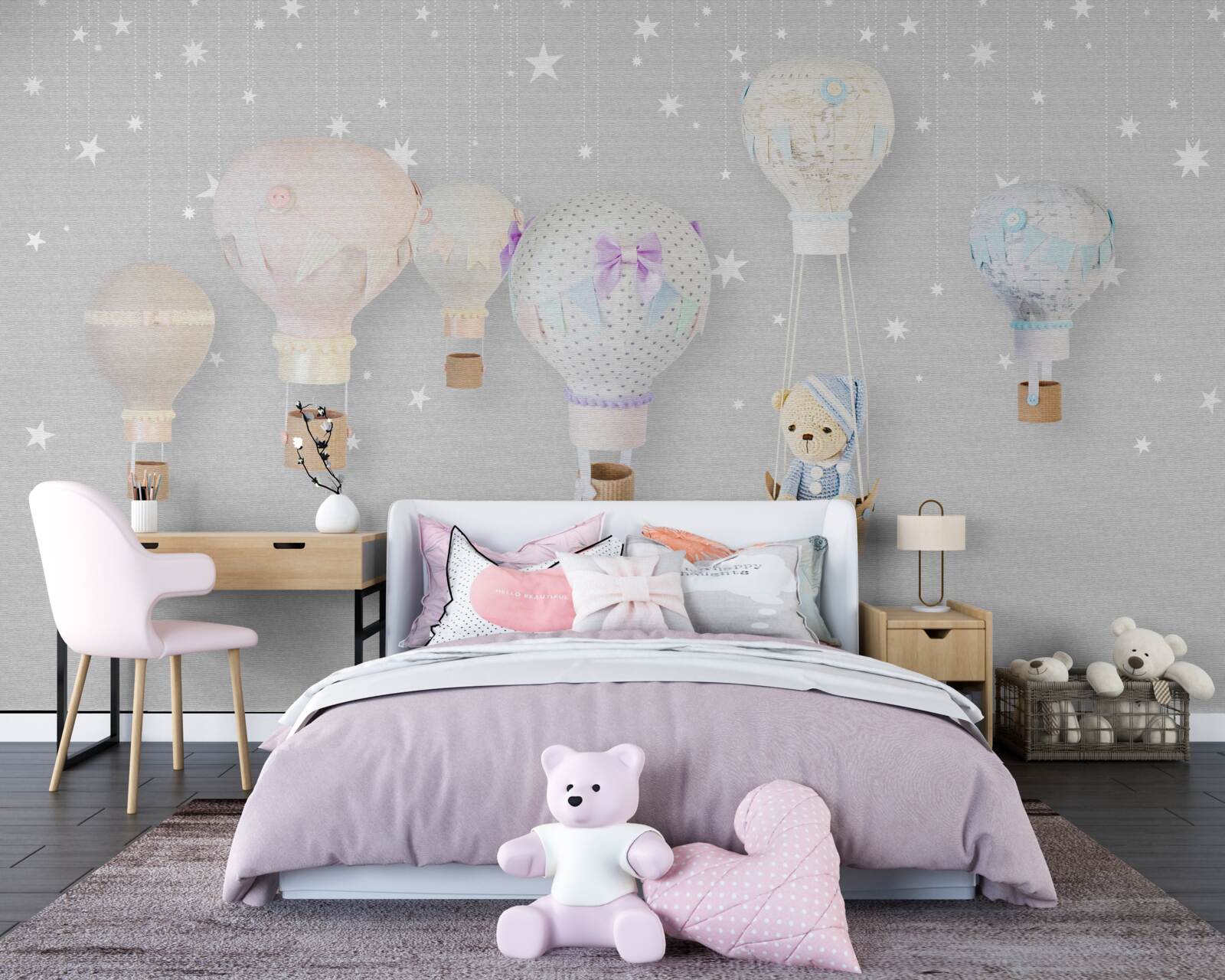 Papier peint ours en peluche dans un ballon