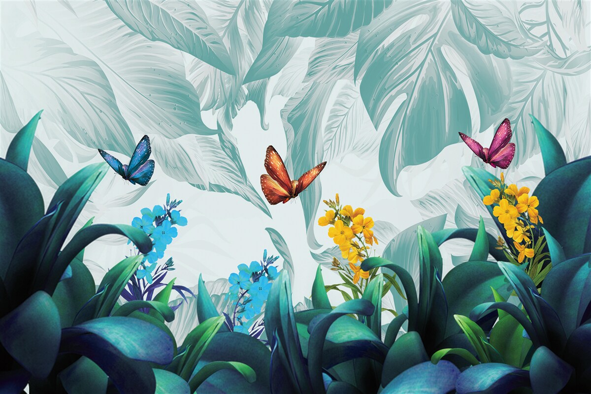 Papier peint Les papillons volants vivent sous les tropiques
