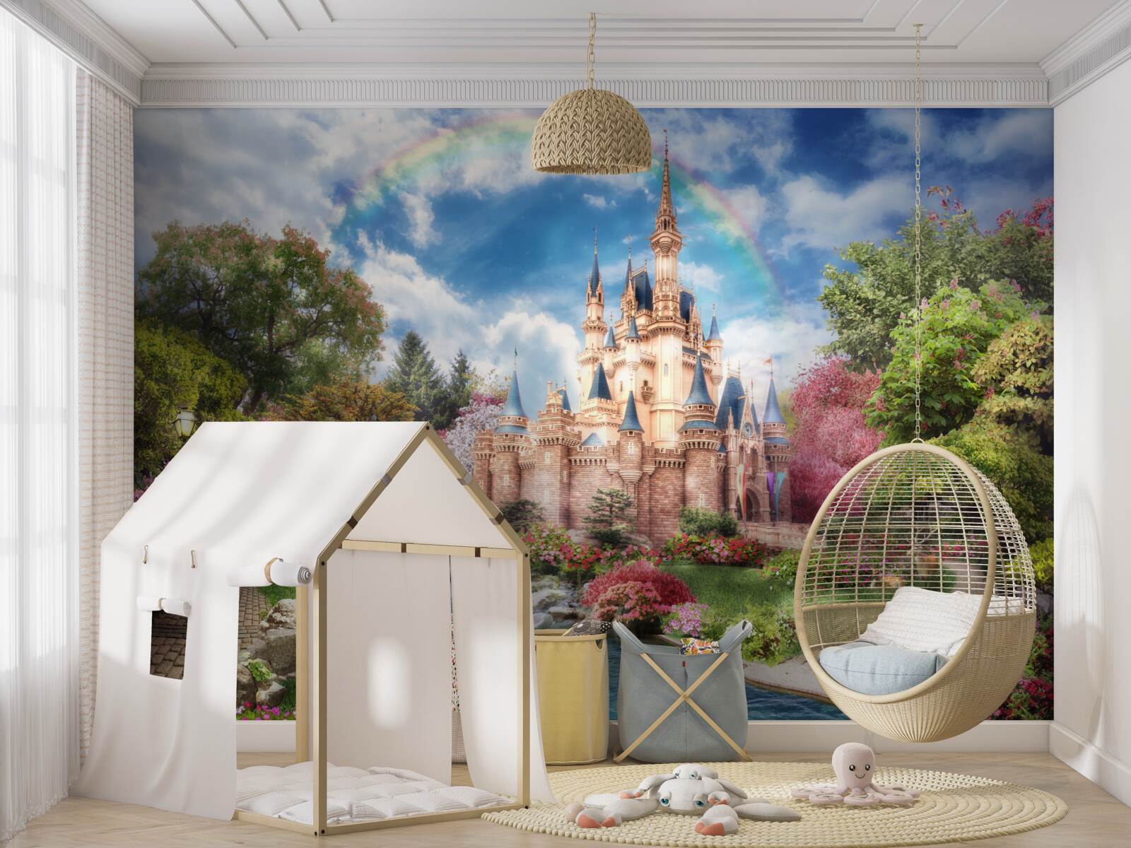 Papier peint un château d'une incroyable beauté de conte de fées