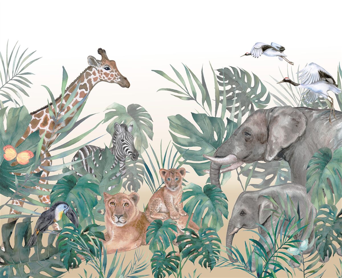 Papier peint les plantes et les animaux de la région tropicale