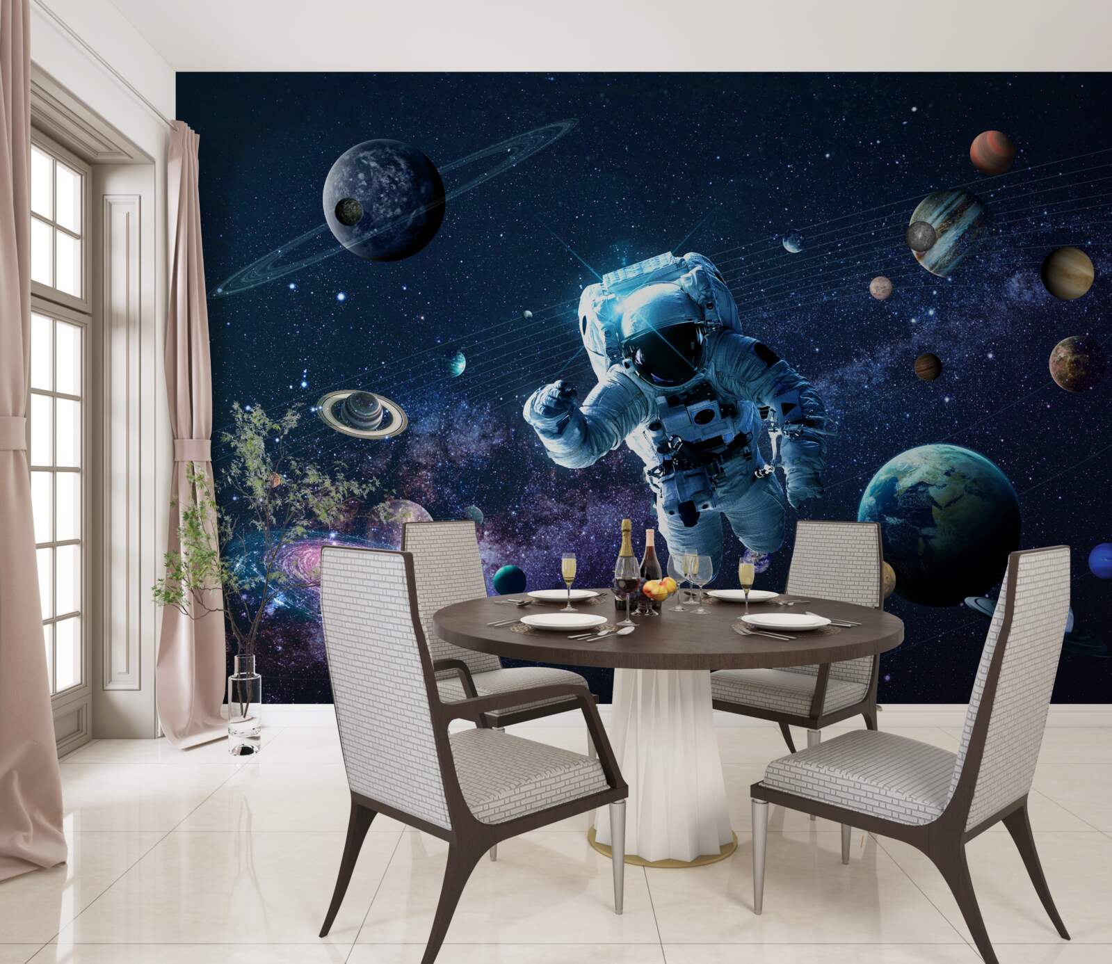 Papier peint astronaute dans l'univers