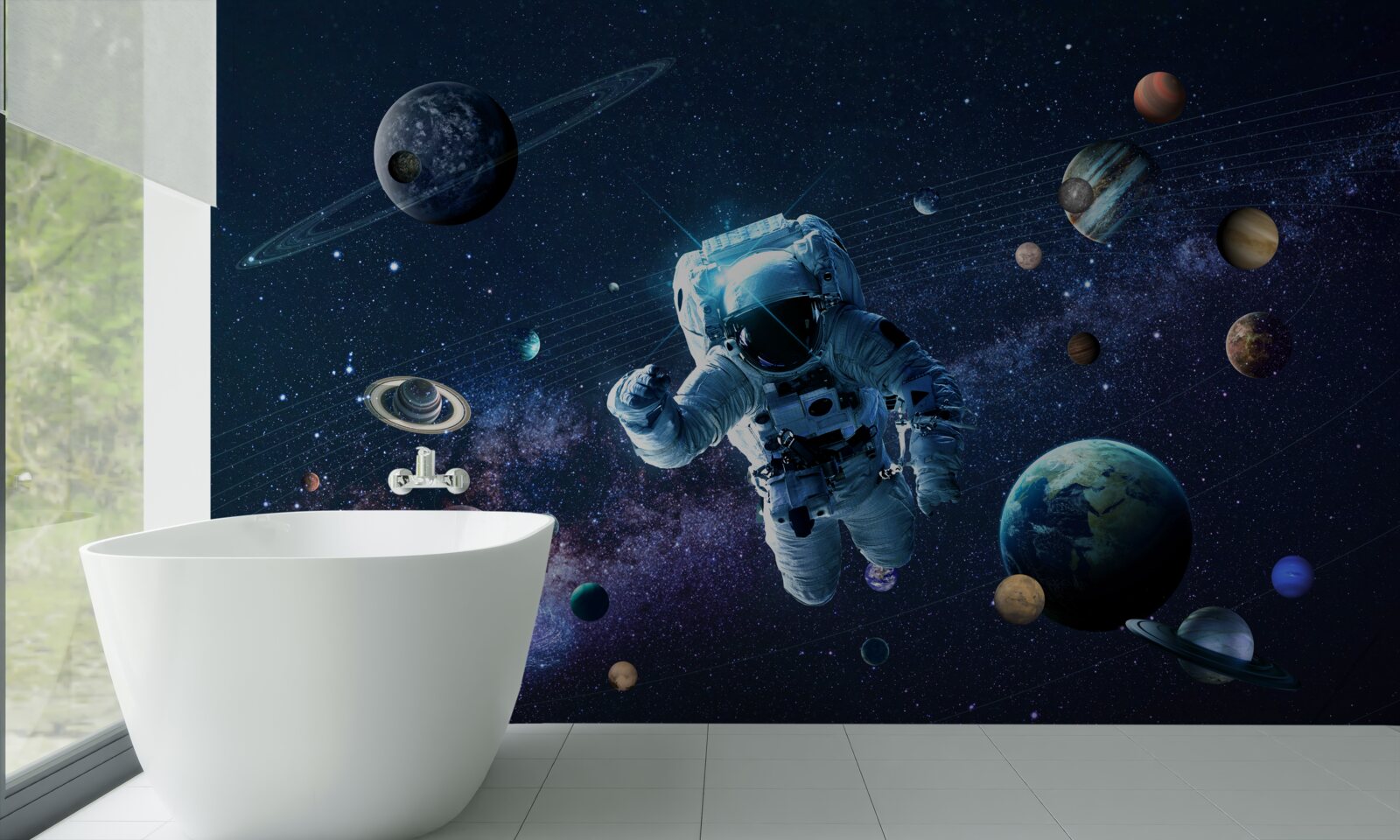 Papier peint astronaute dans l'univers